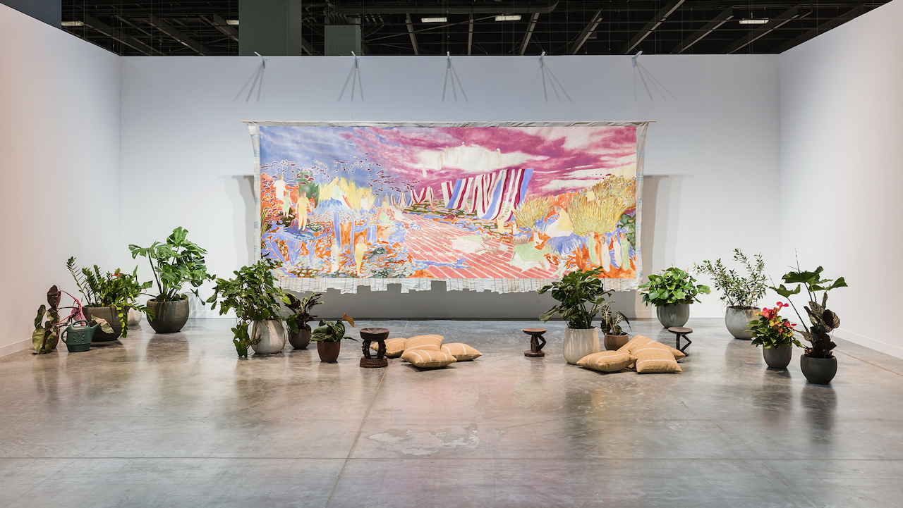 Eden, 2022, oil on sanyan, installation view