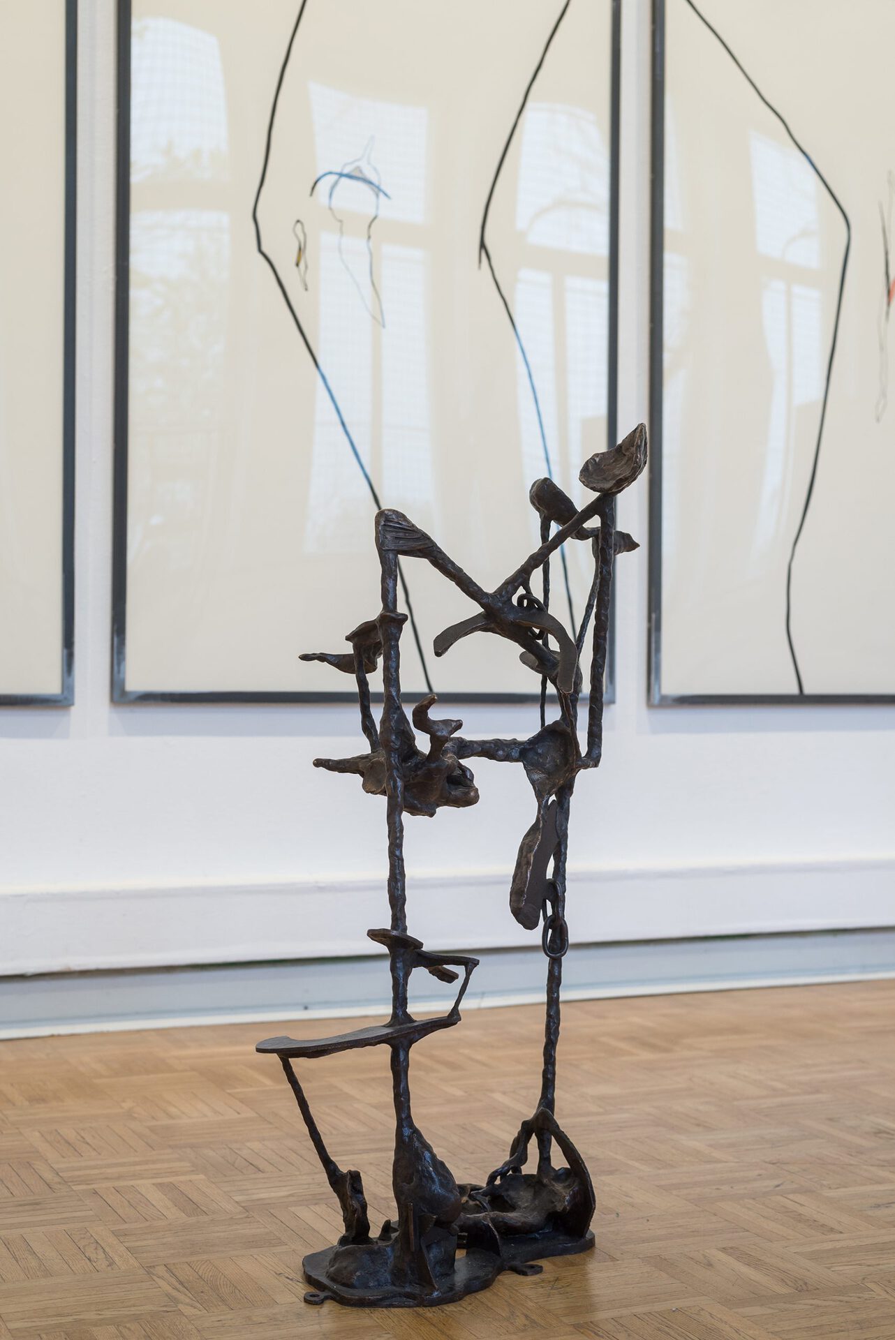 Paul Schuseil, Pose no. 15 Knoten unter Waldlichtung,2019, Bronze, 87x60x40 cm
