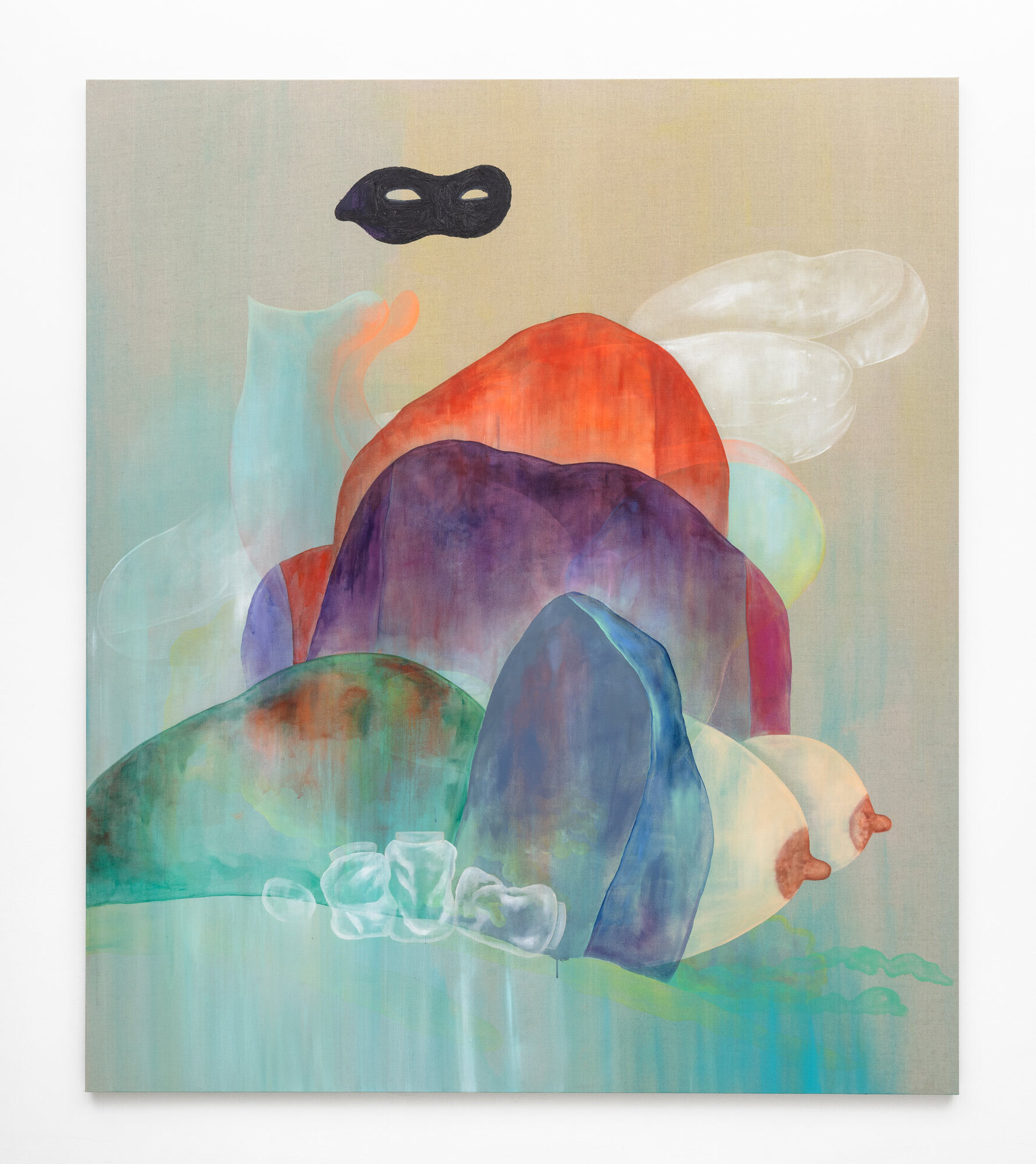 Jagoda Bednarsky, Shadowland (Mask), 2020, oil, gauche and acrylic on canvas, 220 x 190 cm