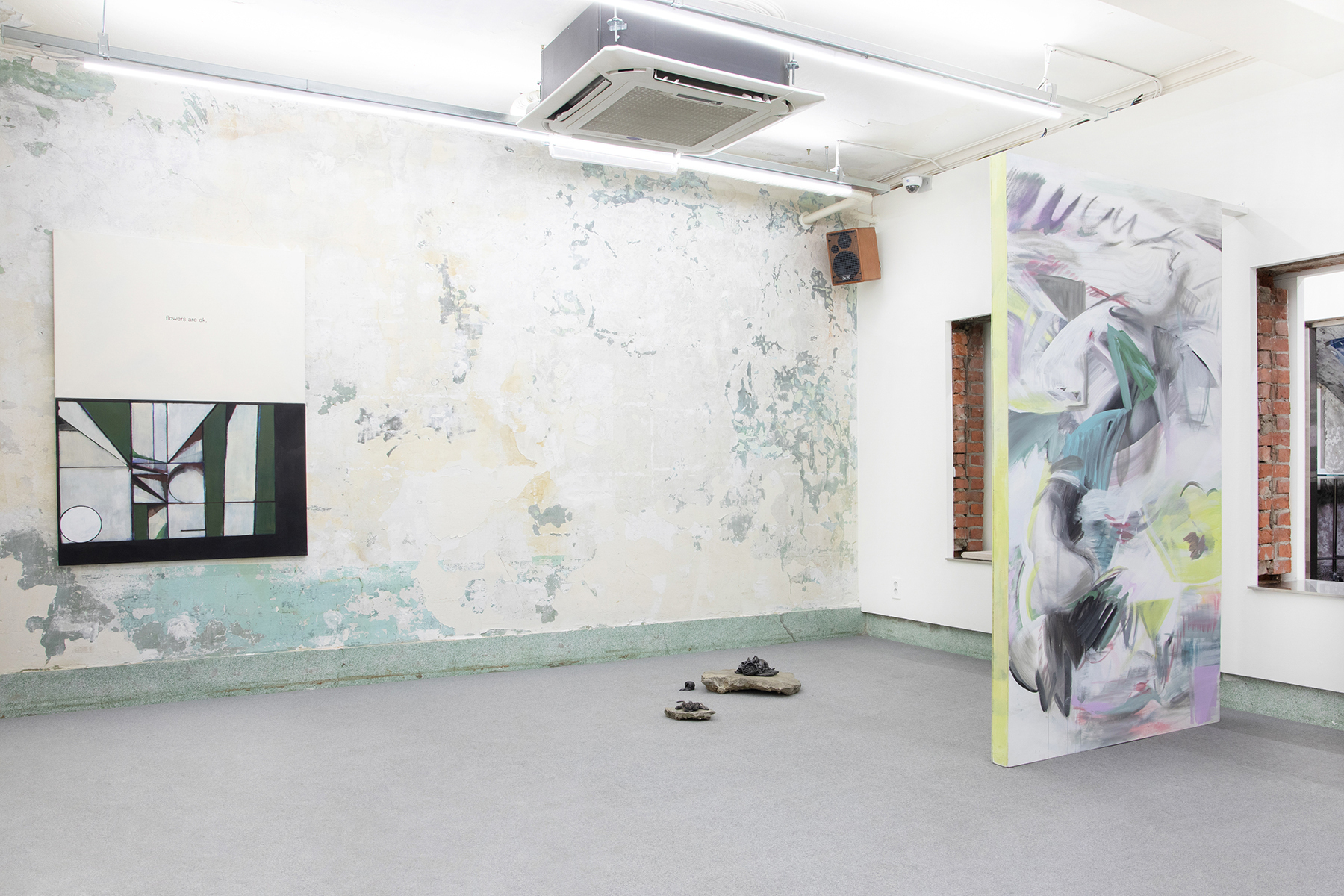 Installation view, Sanghoon Ahn, Serin Oh, Daniel Hahn