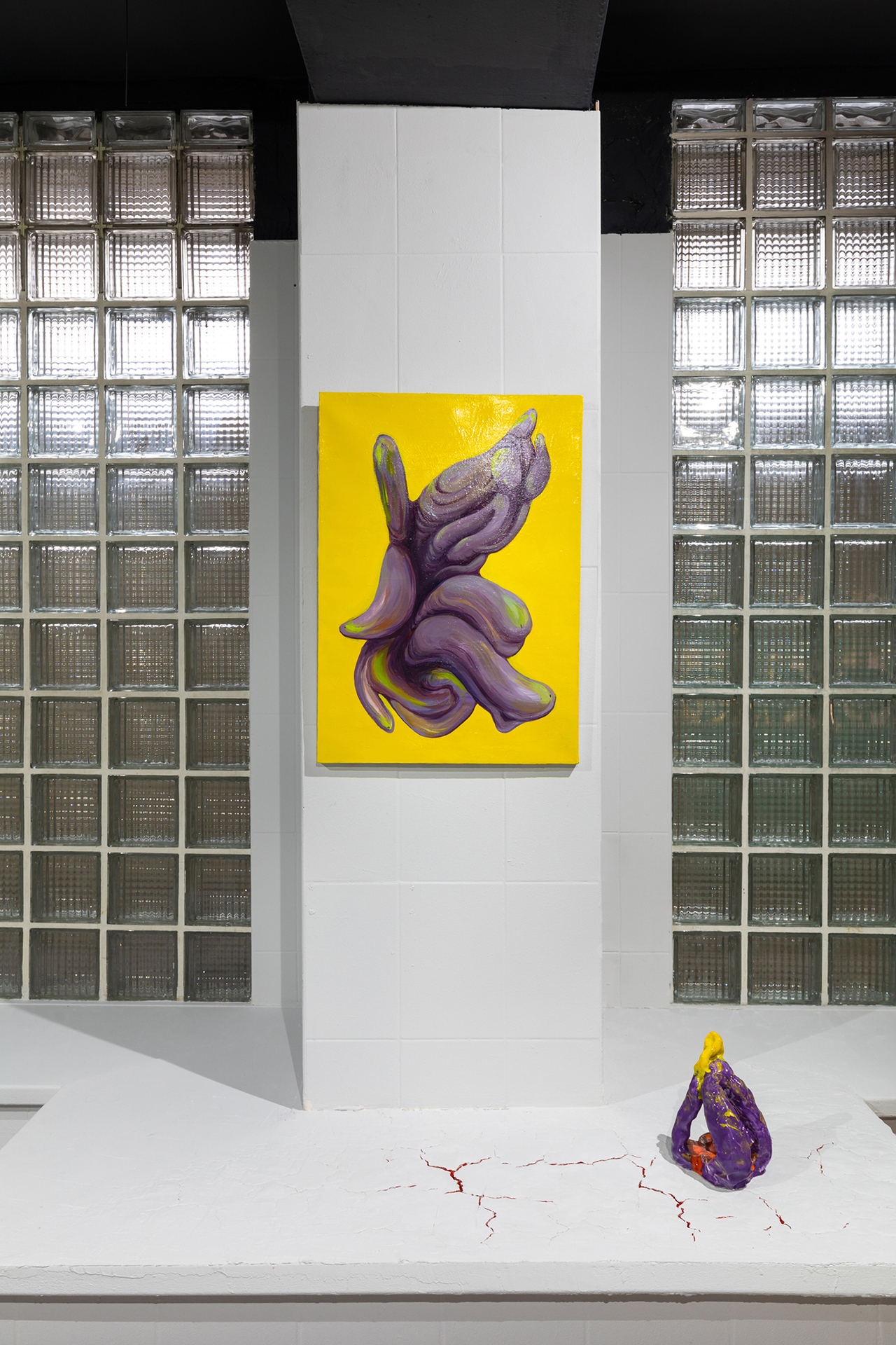 SadEx. Acrylic, canvas 50x70cm. 2019-2020. Eruption. Ceramics, acrylic, putty. by Mary Anaskina.  2020