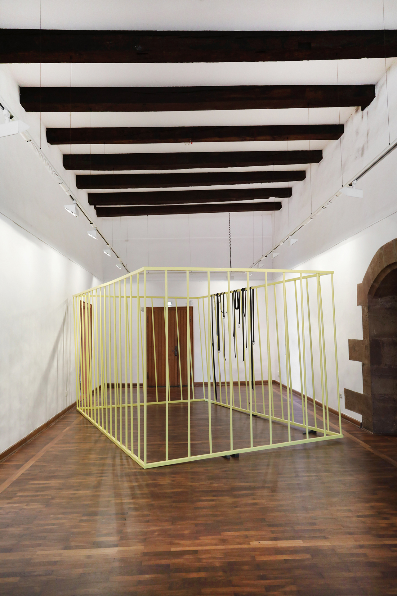 Camilla Steinum, "Smeared intention", 2020, Varnished wood, 244 x 480 x 300 cm