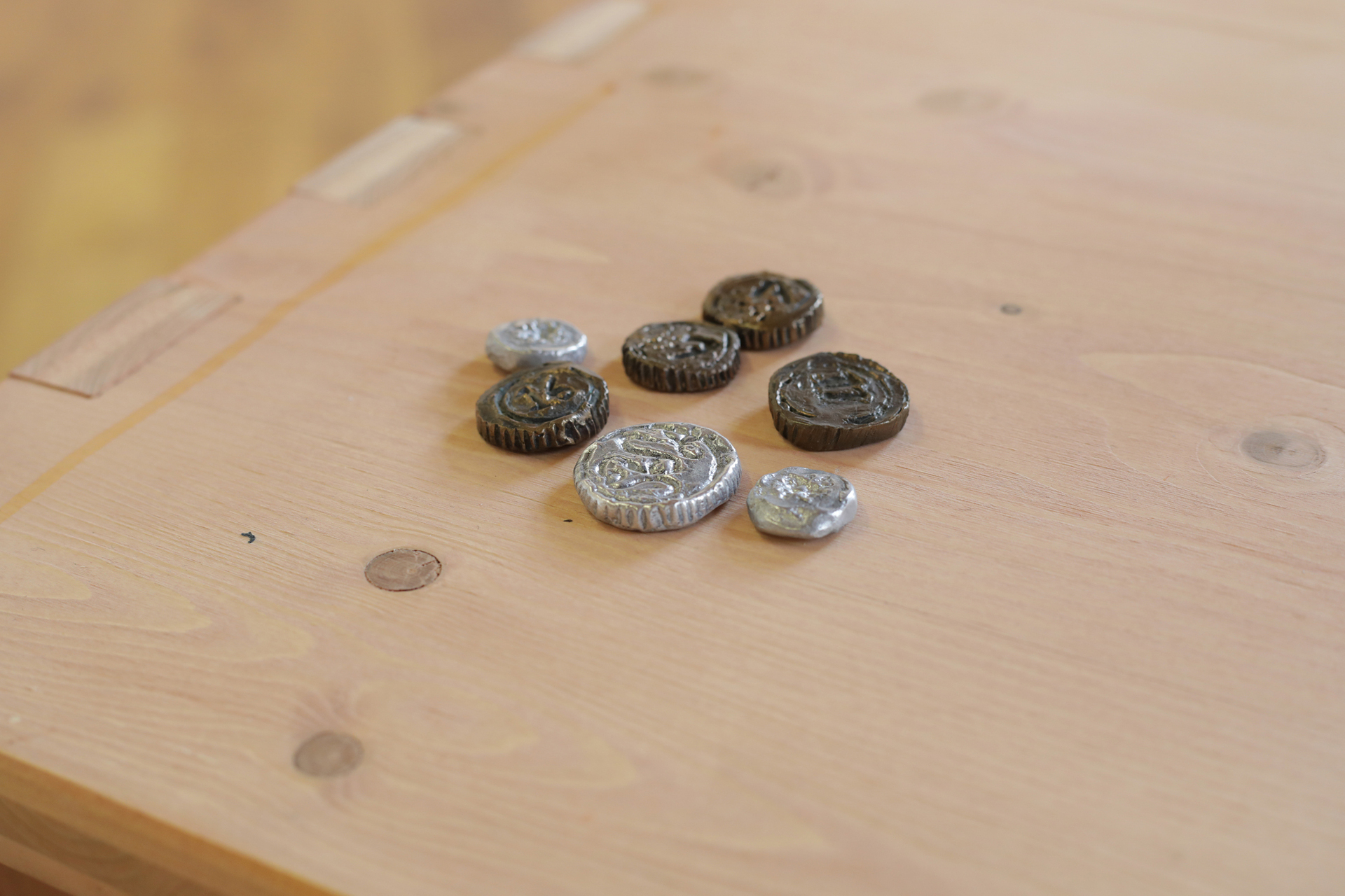 Camilla Steinum, "Sticks and Minting" (detail), 2019, Bronze and aluminium, Dimensions variable