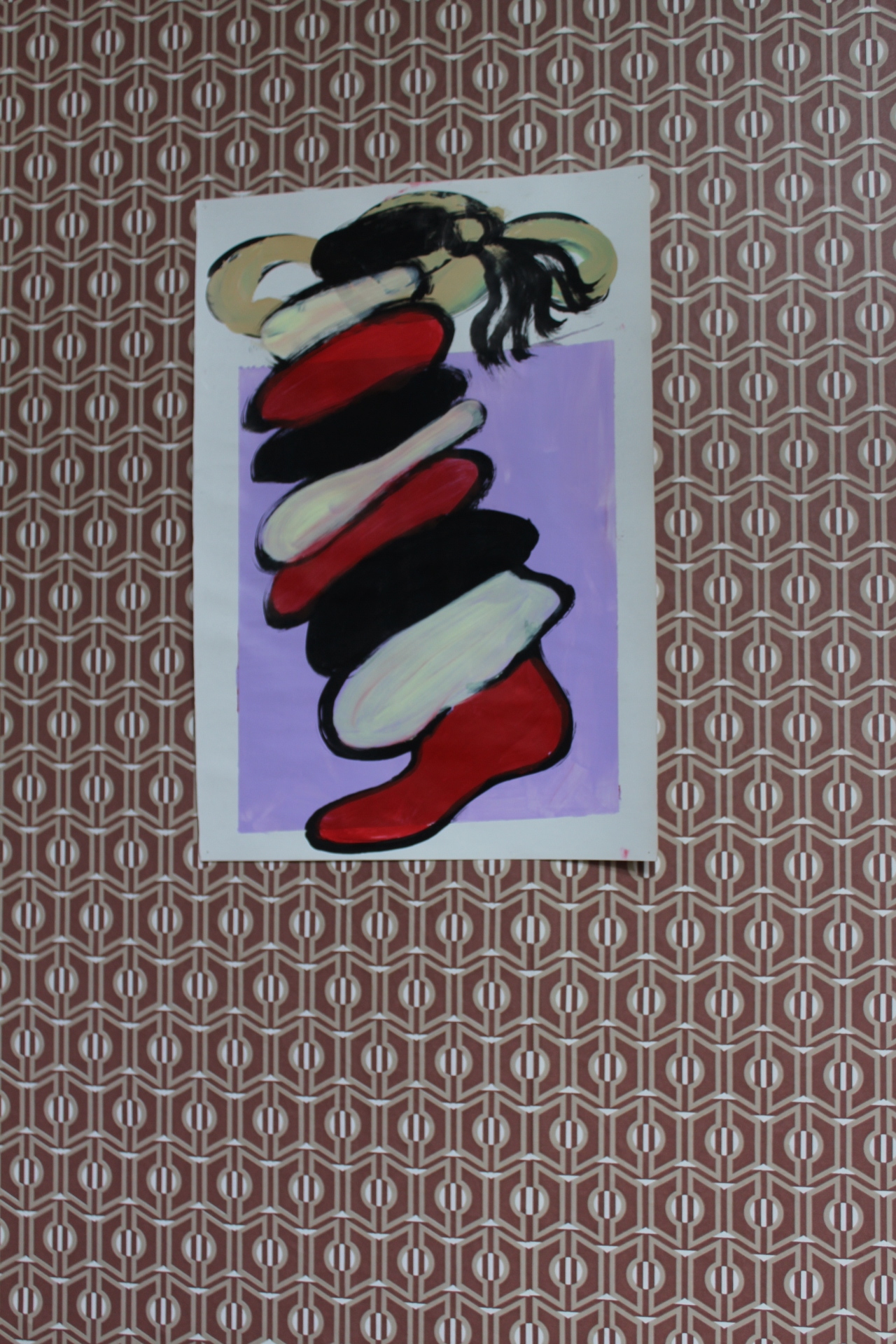 Ines Claus Belgian Leg (2020) Mixed media sur papier 55 x 38 cm