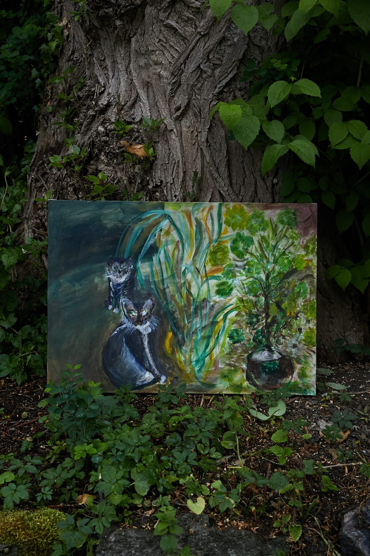 Wanda Noetzel, The Sniff of Green Leaves, acrylic on canvas, 100x70cm