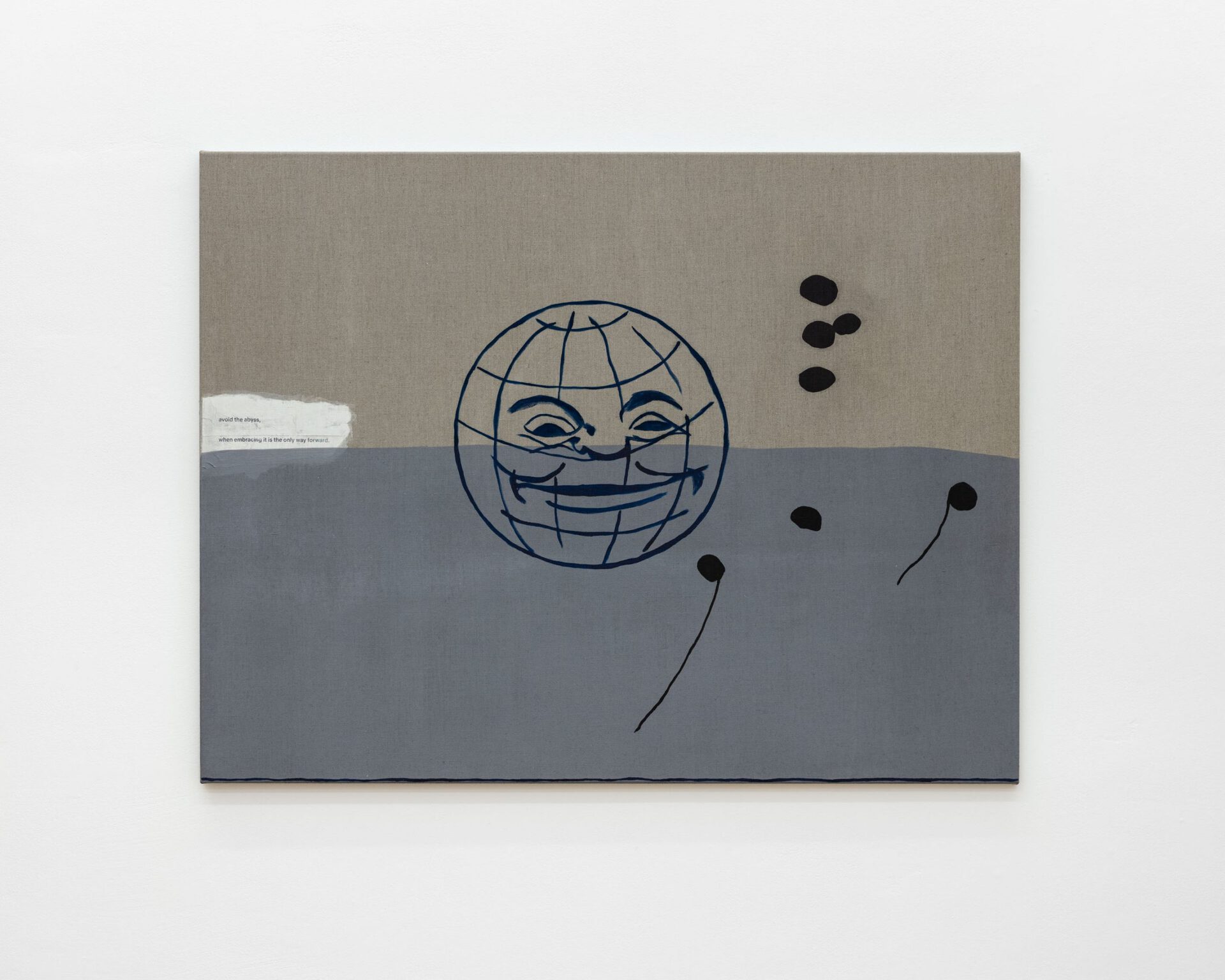 Malte Zenses Sie hat es sich jetzt anders überlegt, 2020 lacquer, oil, glue and paper on canvas 100 x 130 cm