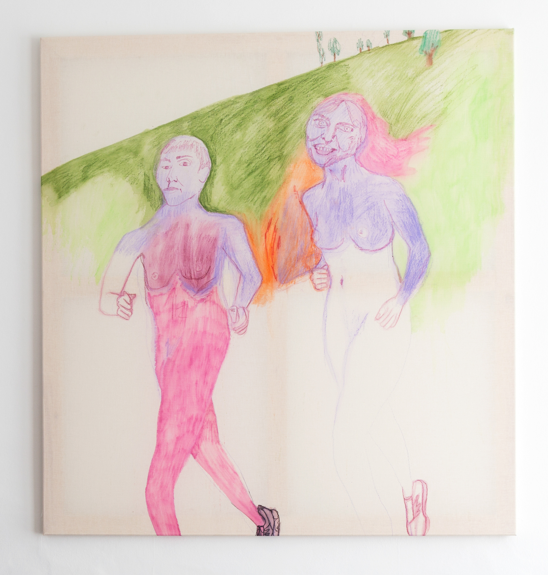 Kate Mackeson - Kate & Lauren 3, 2020, watercolour pencil on canvas, 108 x 102 cm