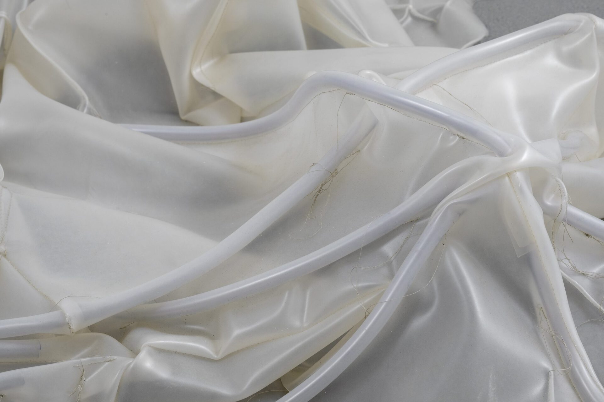 Pale Horse 2018-2020, (detail)silicone, pipes, thread