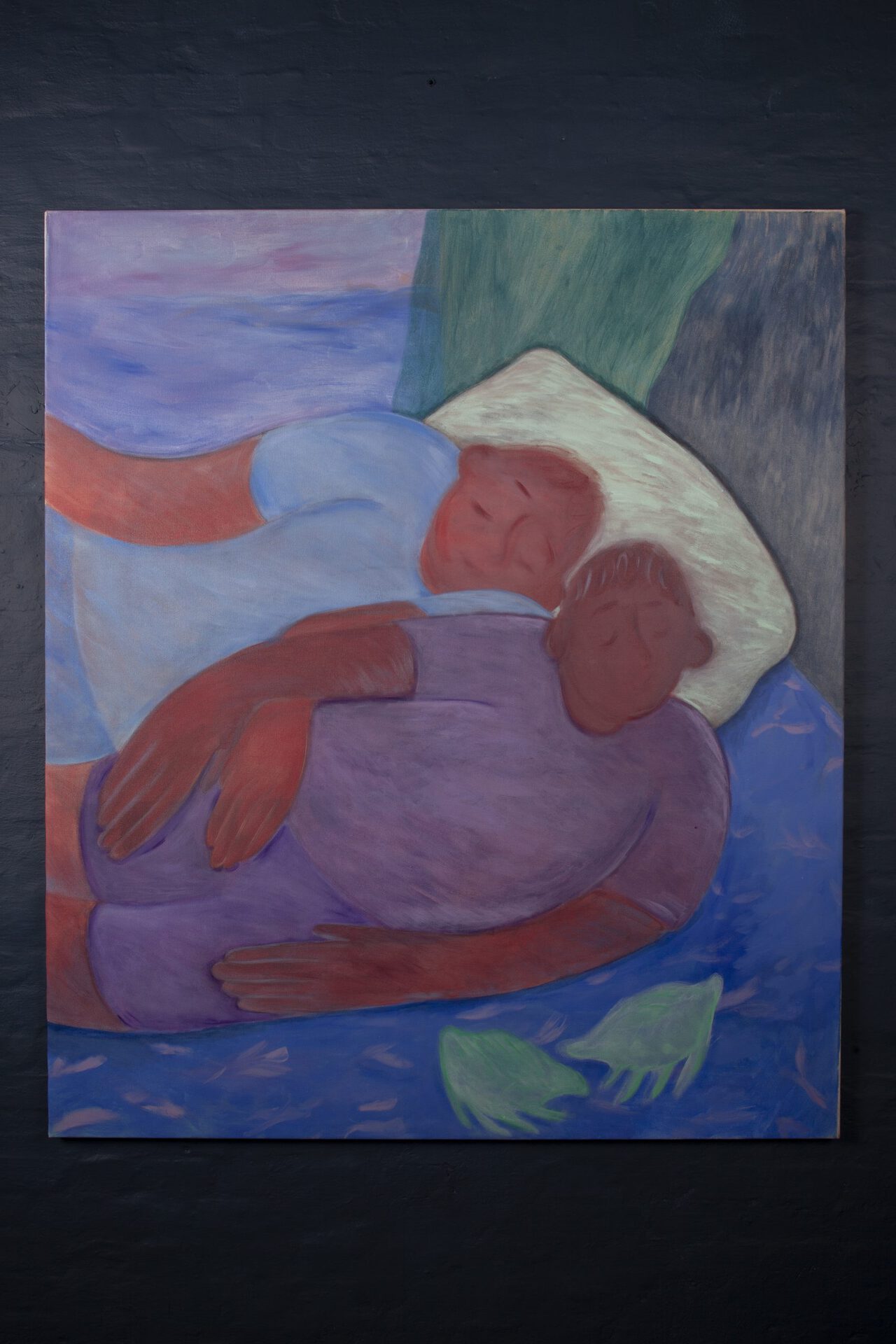 Coline Marotta: It was written somewhere that human kind came from tears, acrylic on canvas, 140x120 cm, 2020