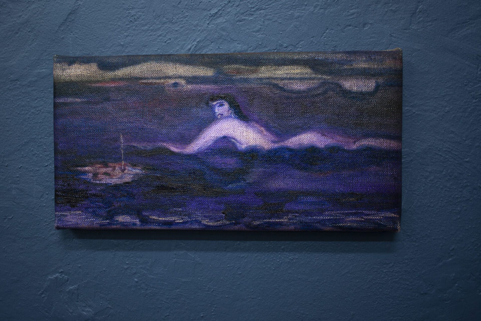Kinga Bartis: Waterbed, 20x40 cm, oil on canvas, 2019
