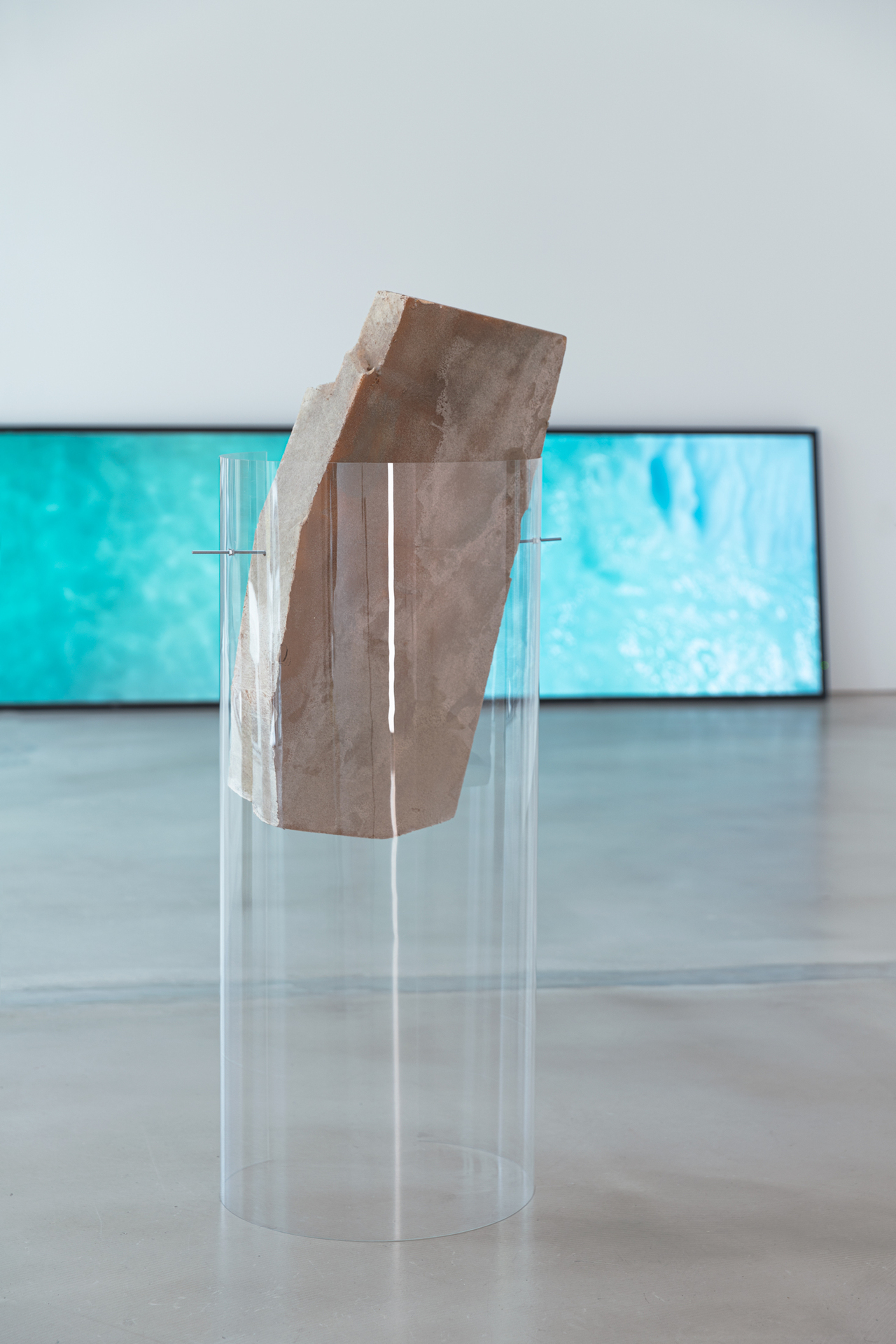 Susi Gelb - Chemical / Mineral Evidence 2, 2020, sand, epoxy resin, aryl, pigments, plastic sheet, steel, 97x45x27 cm