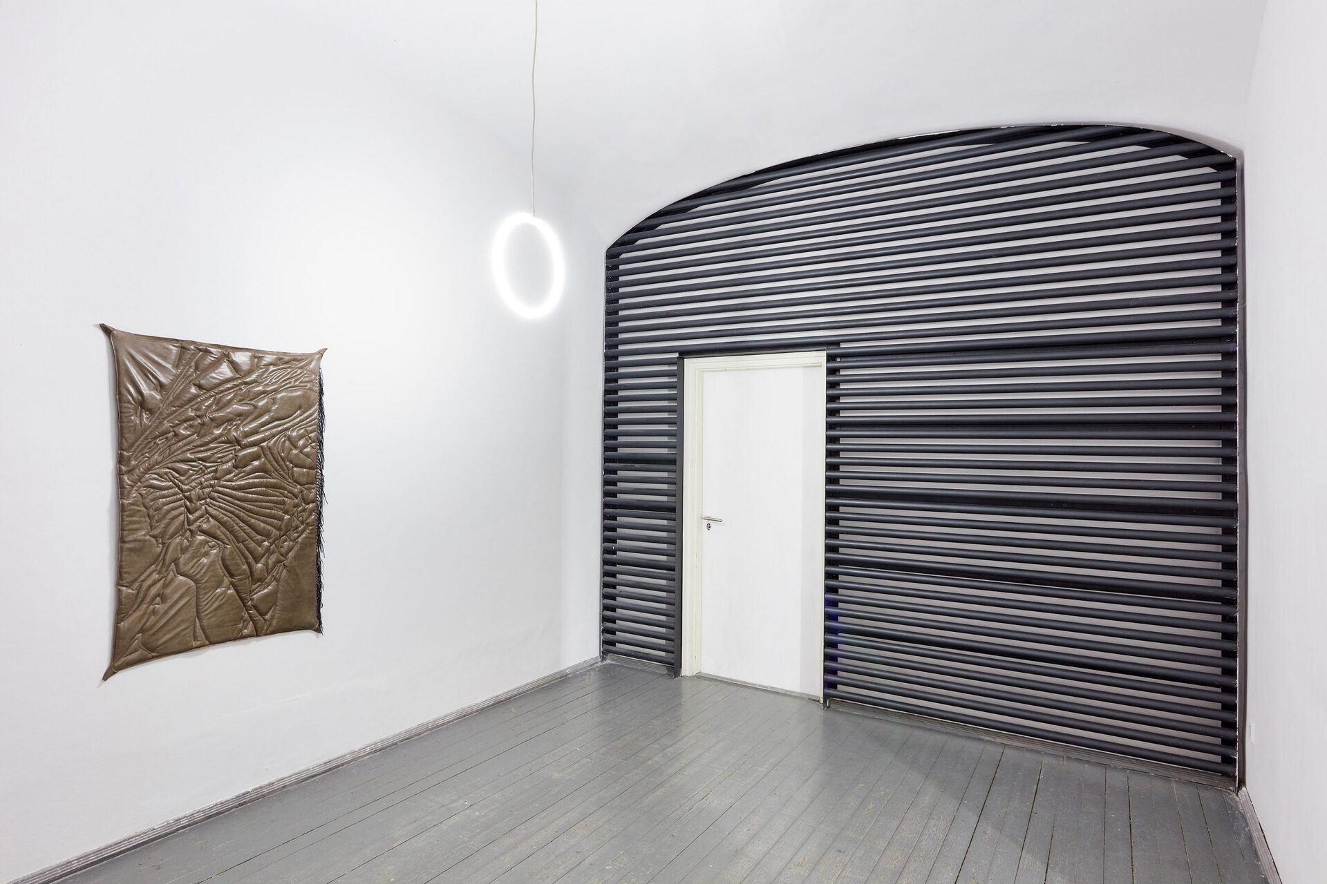 Adrian Kiss, Leather towel 2, 2020, Quilted leather, 89 x 130 cm