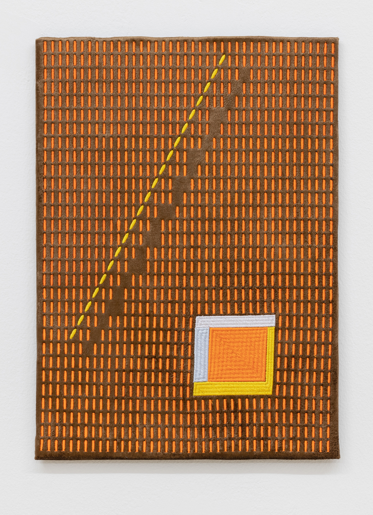 Ernst Markus Stein, einfache zigarette, 2020, Embroidery on velvet, 29,5 cm x 40,5 cm
