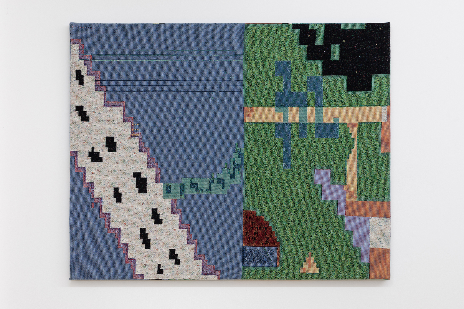 Ernst Markus Stein, innere karte, 2020, Woven wool mounted on wooden frame, 125 cm x 100 cm x 5 cm