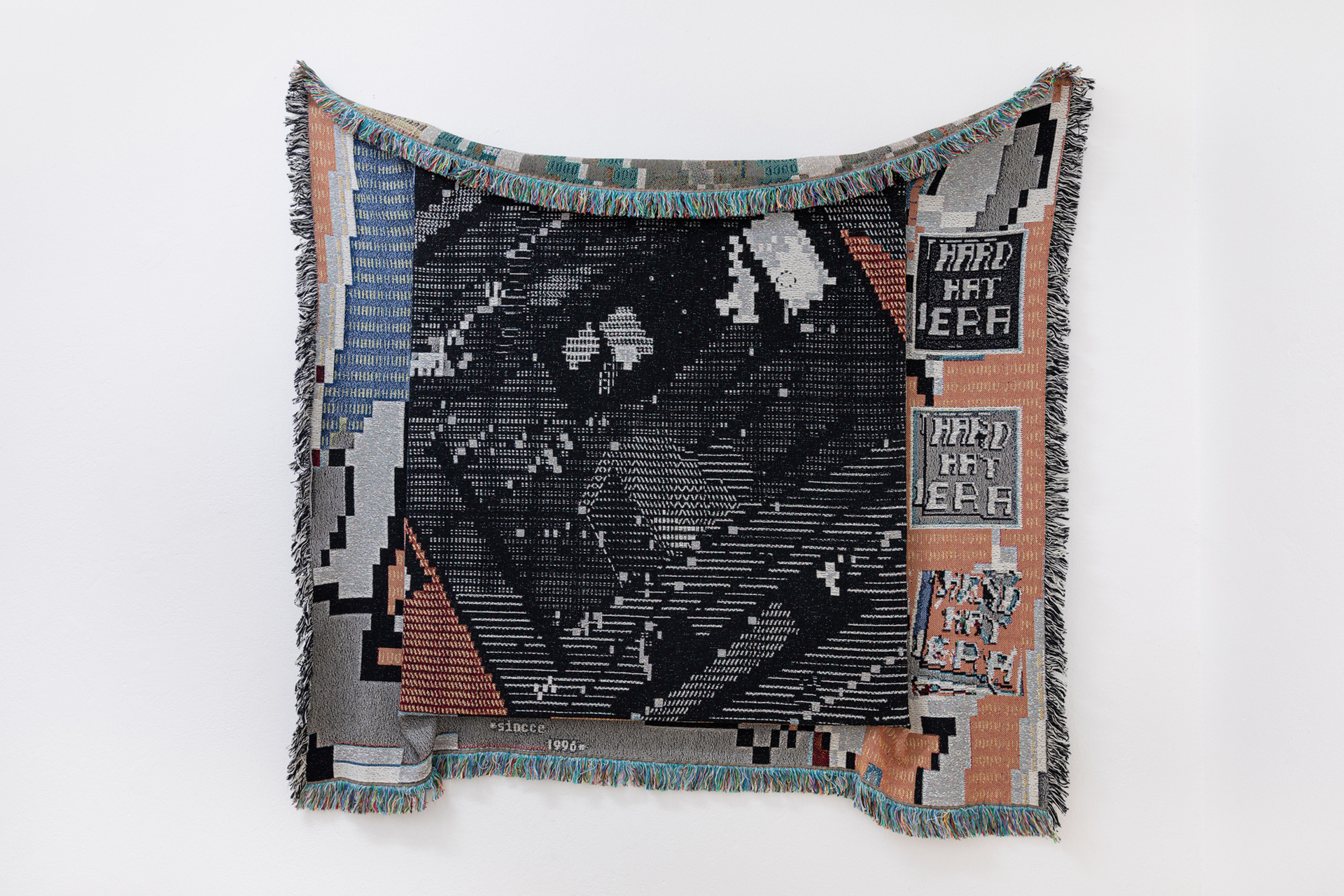 Ernst Markus Stein, warhead hardhead era, 2020, Woven wool mounted on wooden frame, ca. 140 cm x 130 cm x 4 cm