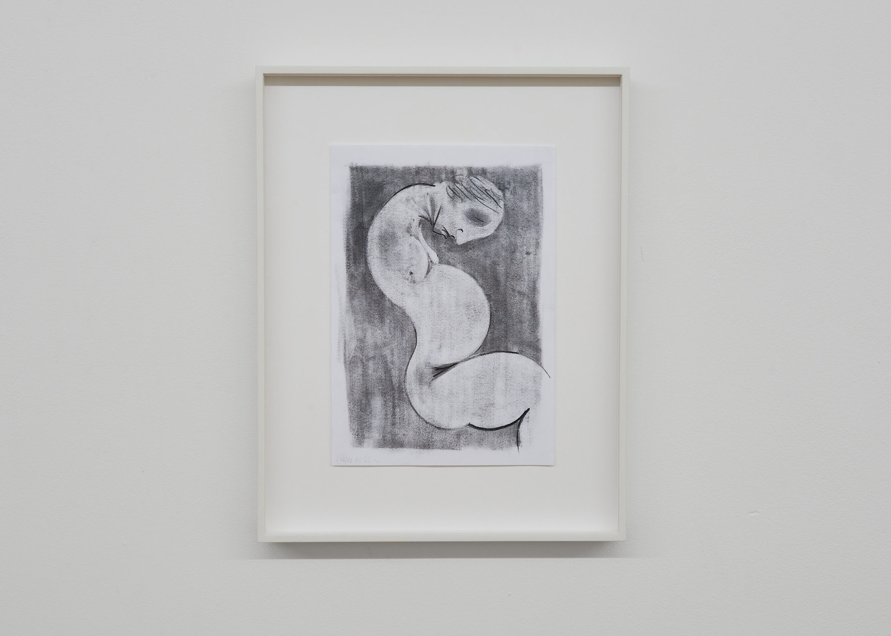 Mark Barker, as yet untitled (headache), b , 2020, Charcoal and graphite on paper, 42,5 x 34,5 cm