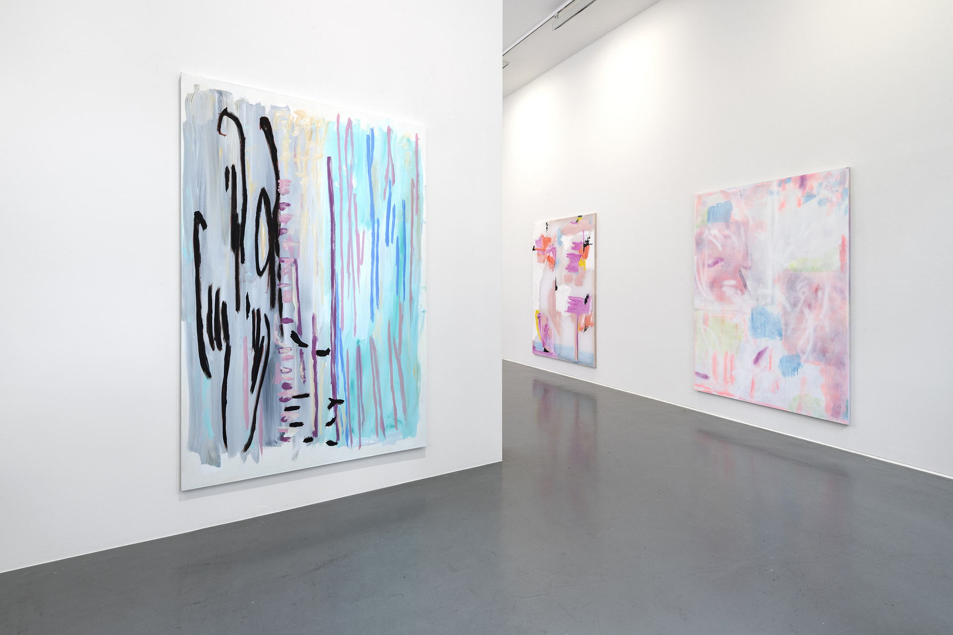 Untitled, 2020, acrylic on polyester, 200 x 150 cm; Untitled, 2020, acrylic on polyester, 200 x 150 cm; Untitled, 2020, acrylic on polyester, 200 x 150 cm