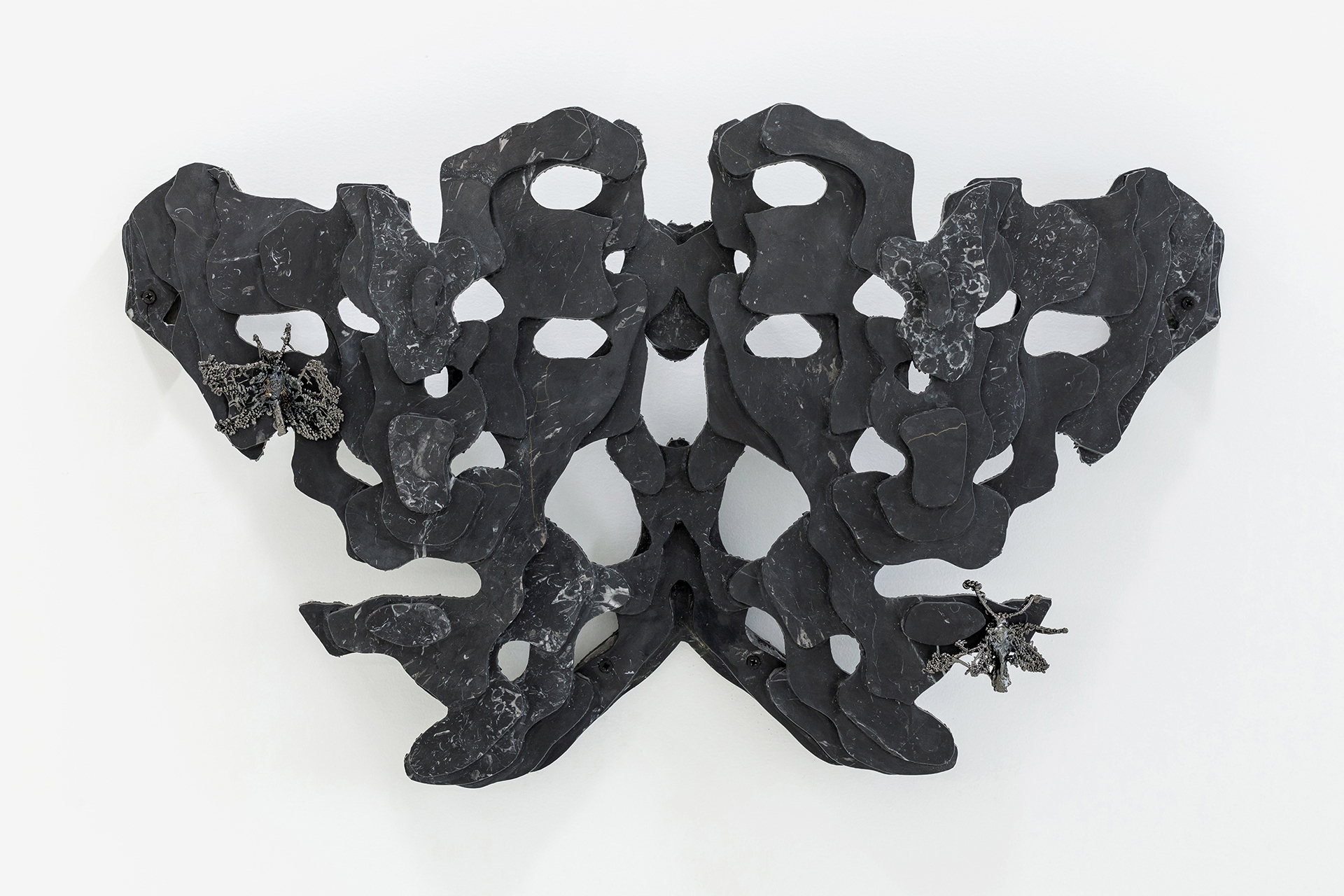 Petros Moris, Membrane (Metamorphosis II), 2020, Marble, nickel-plated copper electroformed PLA, 82 x 50 x 20 cm