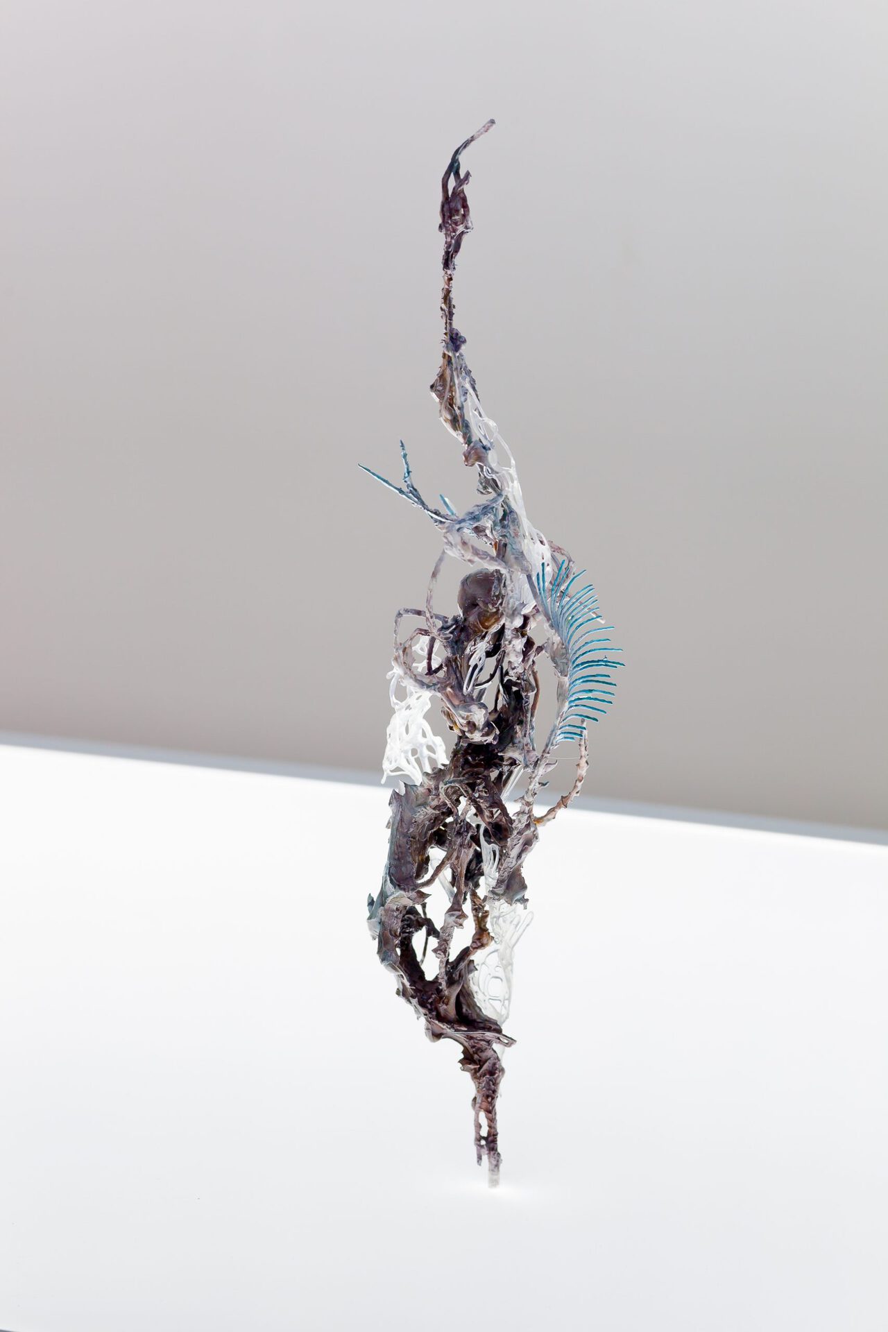 Ivan Pérard, Amygdala, PLA, polyurethane sculpt, wire, inks, lacquer. Lightbox dimensions variable