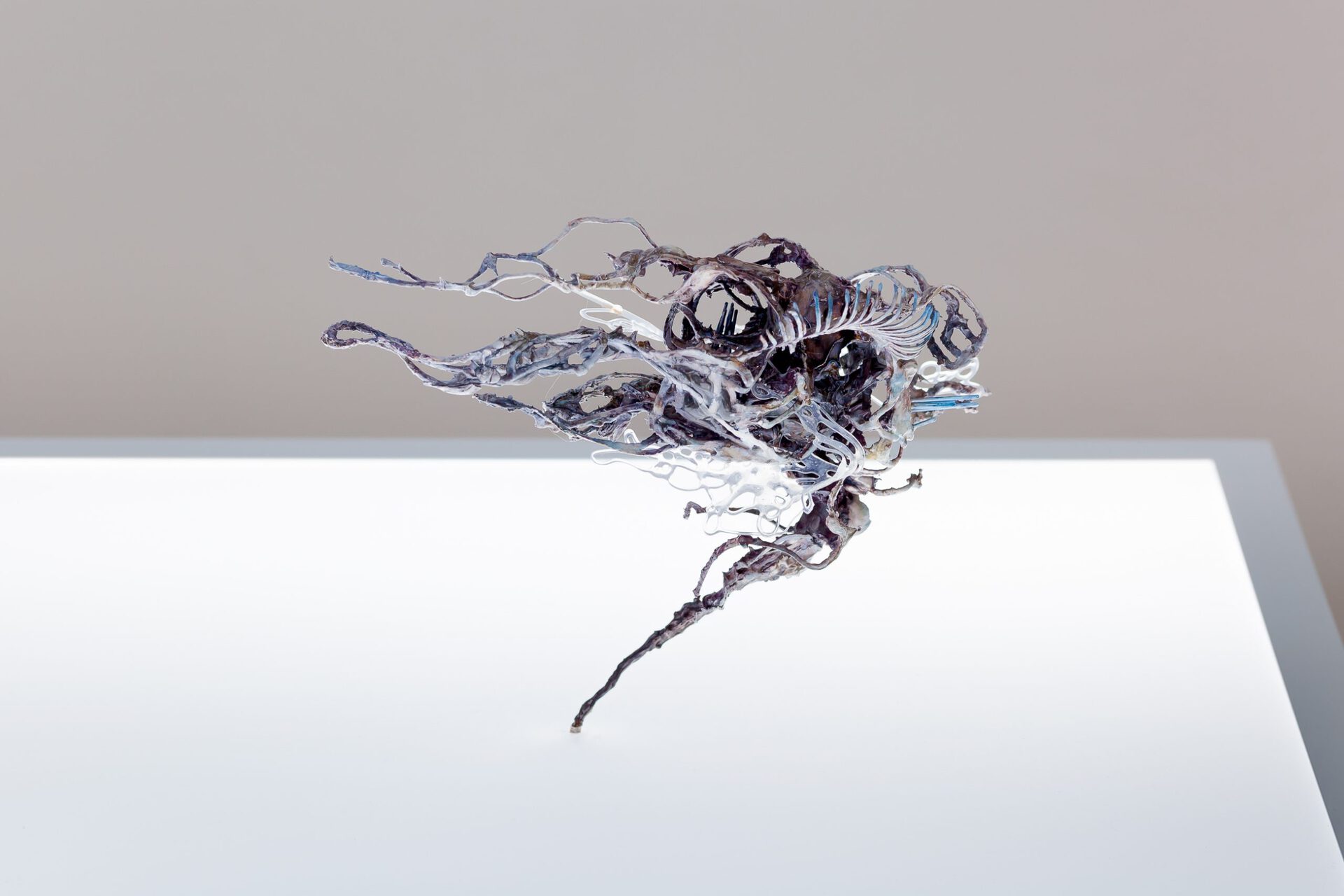 Ivan Pérard, Utopia, Again, PLA, polyurethane sculpt, wire, inks, lacquer. Lightbox dimensions variable