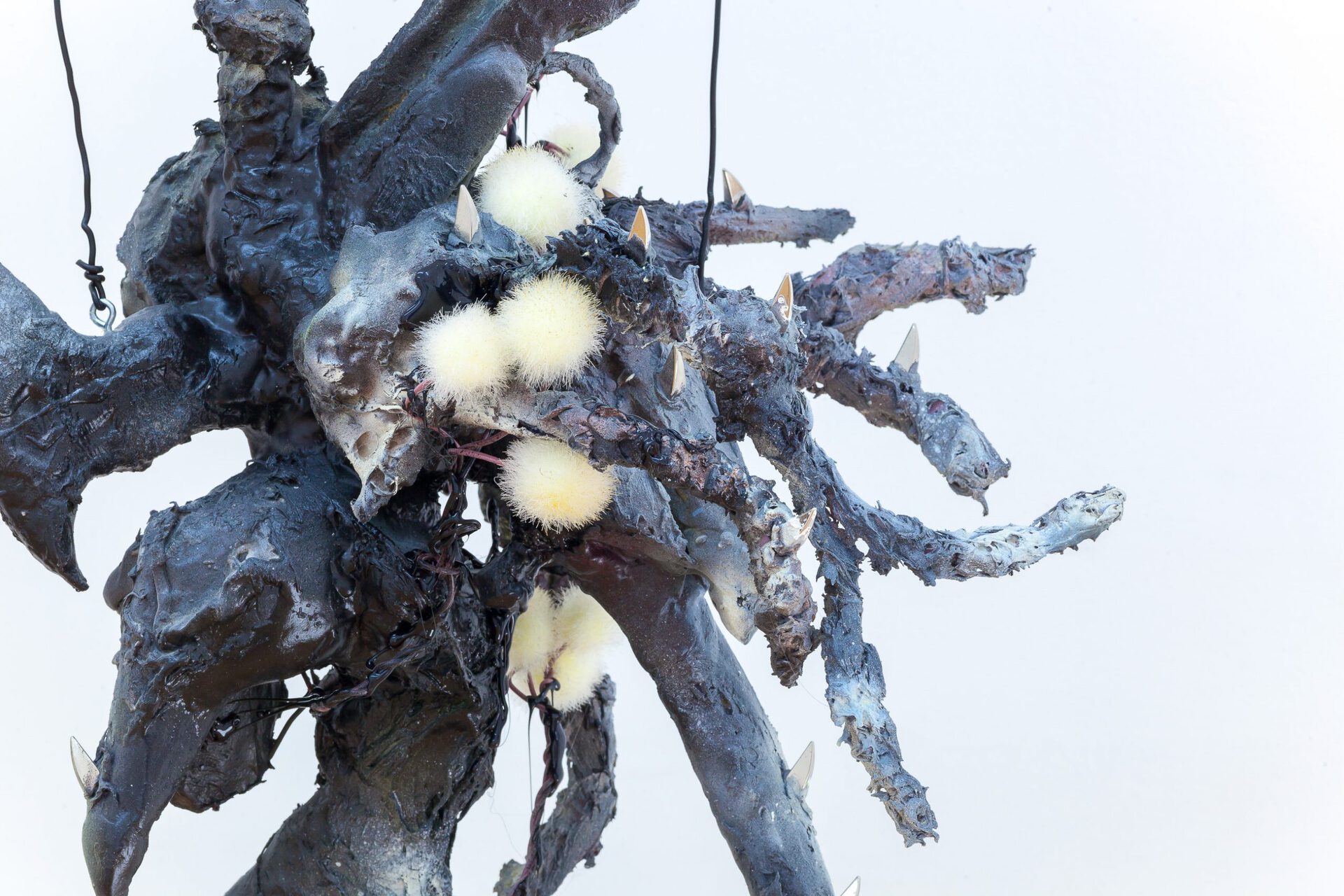 Yein Lee, Gatecrasher is Actually Quite Lovely, Epoxy putty, styrofoam, spikes, fake flower, spray paint, electrical cable