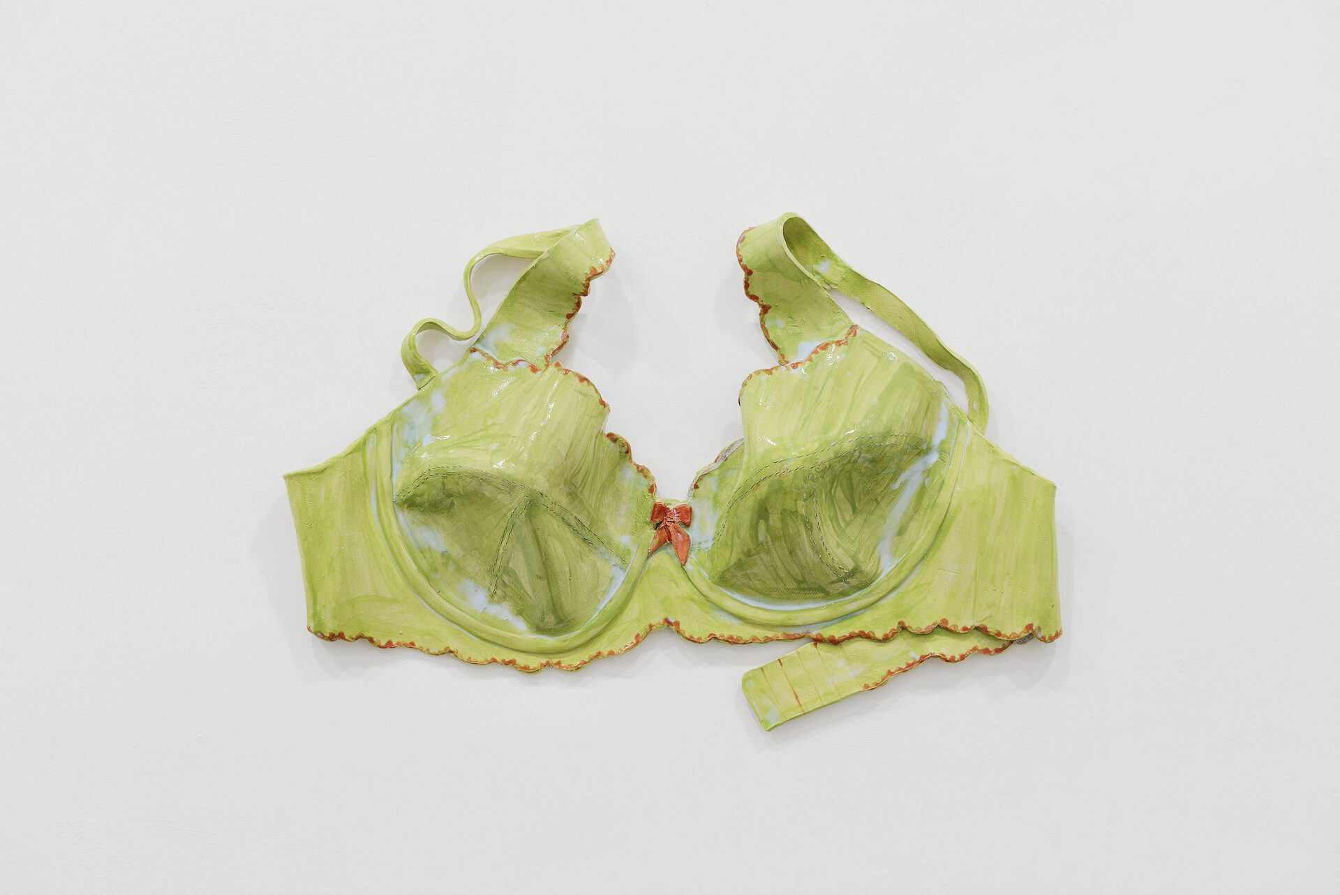 19. Green bra, 2020 glazed ceramic 30 x 32 x 14 cm