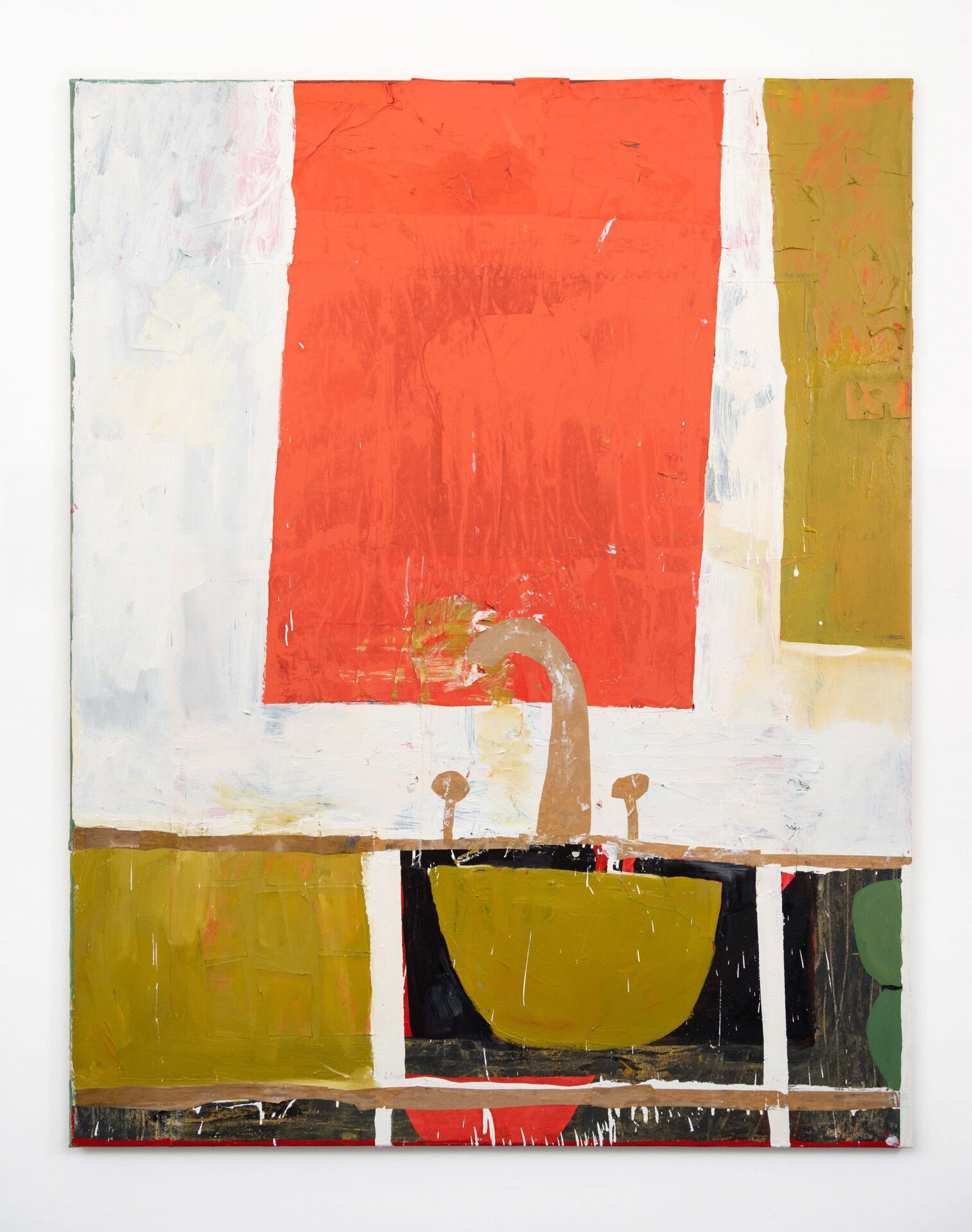 The Kitchen Sink II 2020 Oil, collage and oil bar on canvas 190 x 150 cm Florence Hutchings