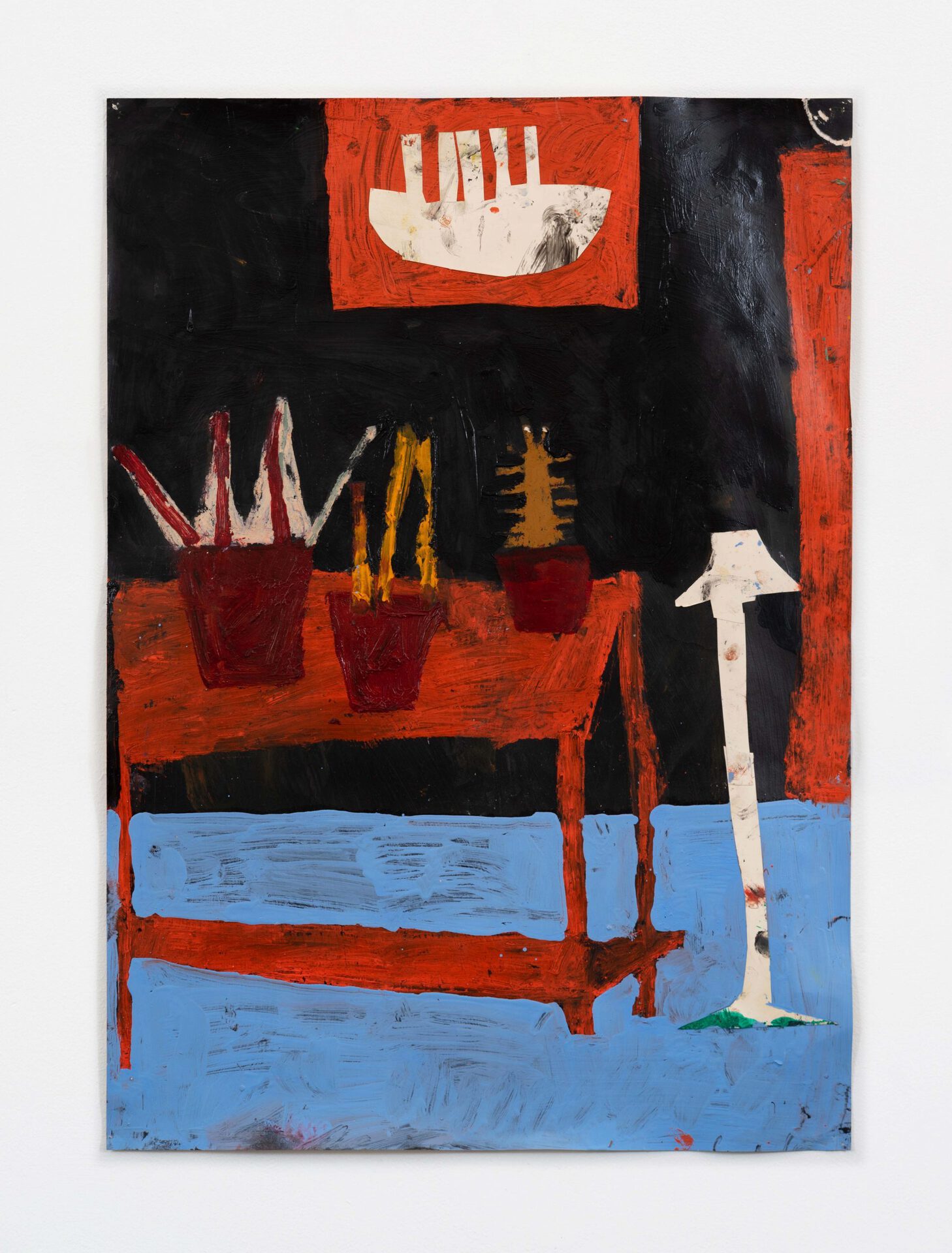 The Plant Stand II 2020 Oil, acrylic and collage on paper 84 x 59 cm Florence Hutchings Low Res