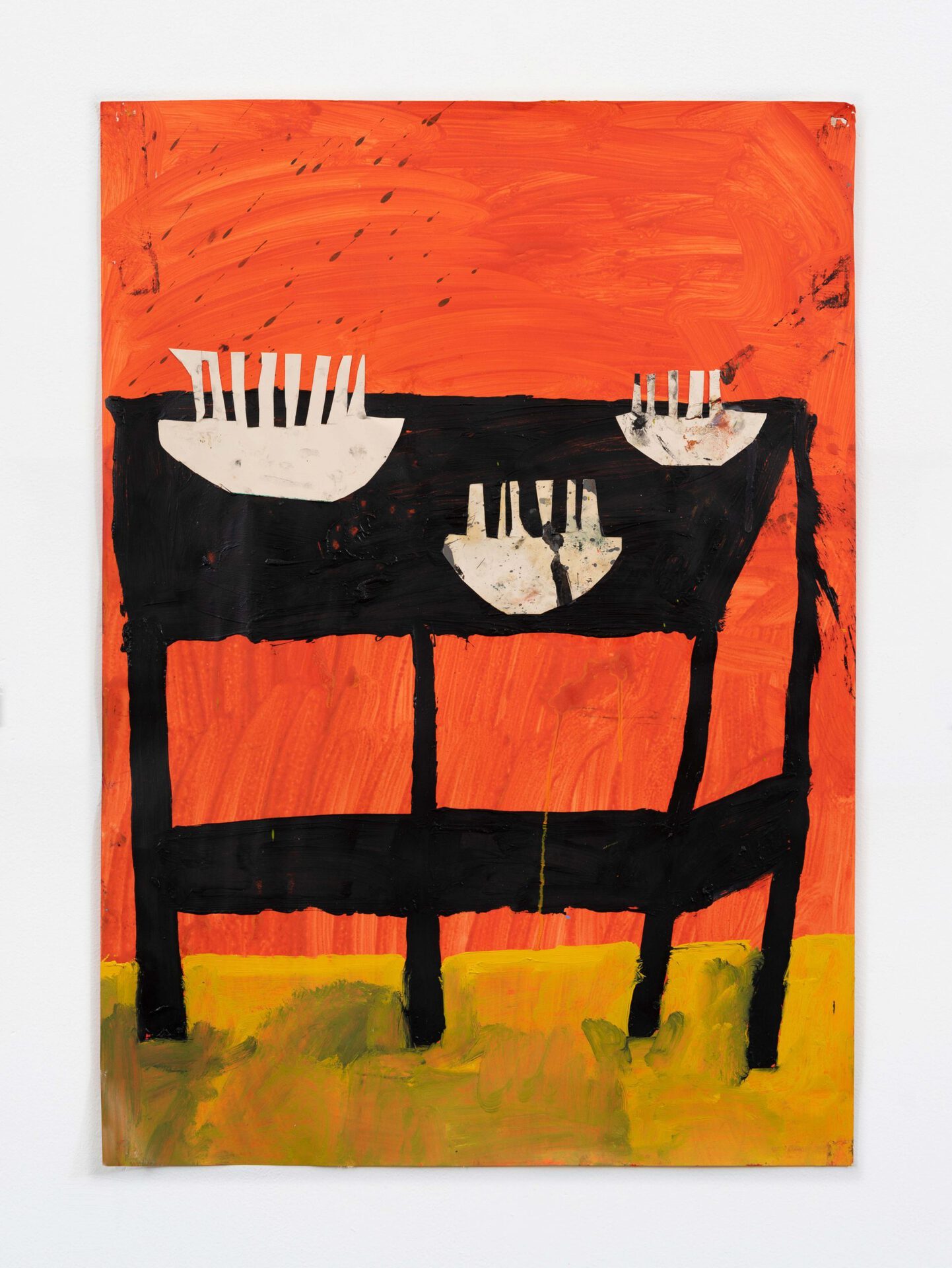 The Plant Stand III 2020 Oil, acrylic and collage on paper 84 x 59 cm Florence Hutchings Low Res