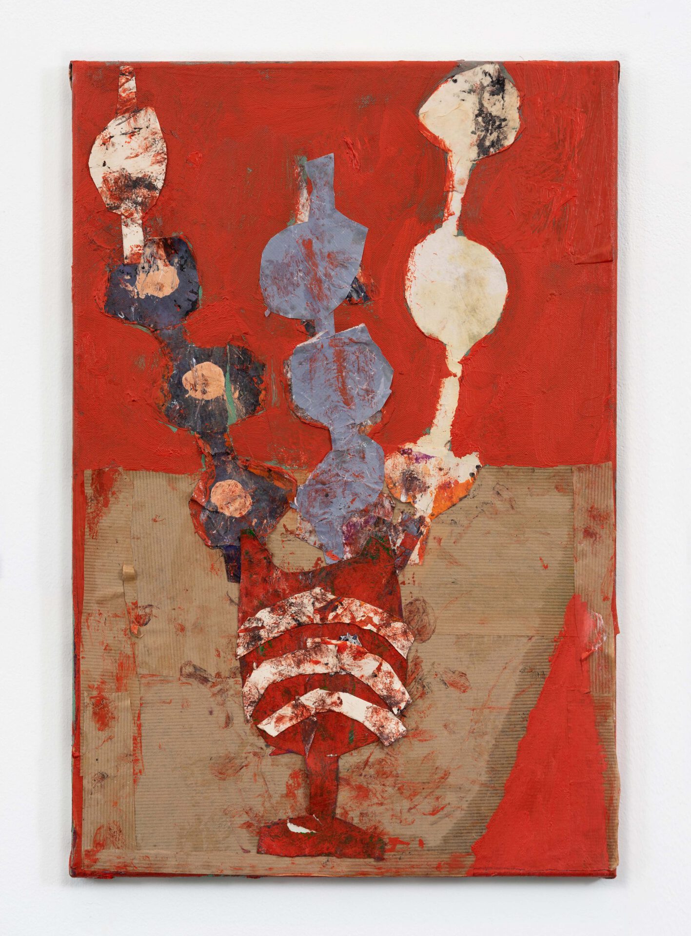 Vase of Flowers III 2020 Oil, collage and oil bar on canvas 60 x 40 cm Florence Hutchings