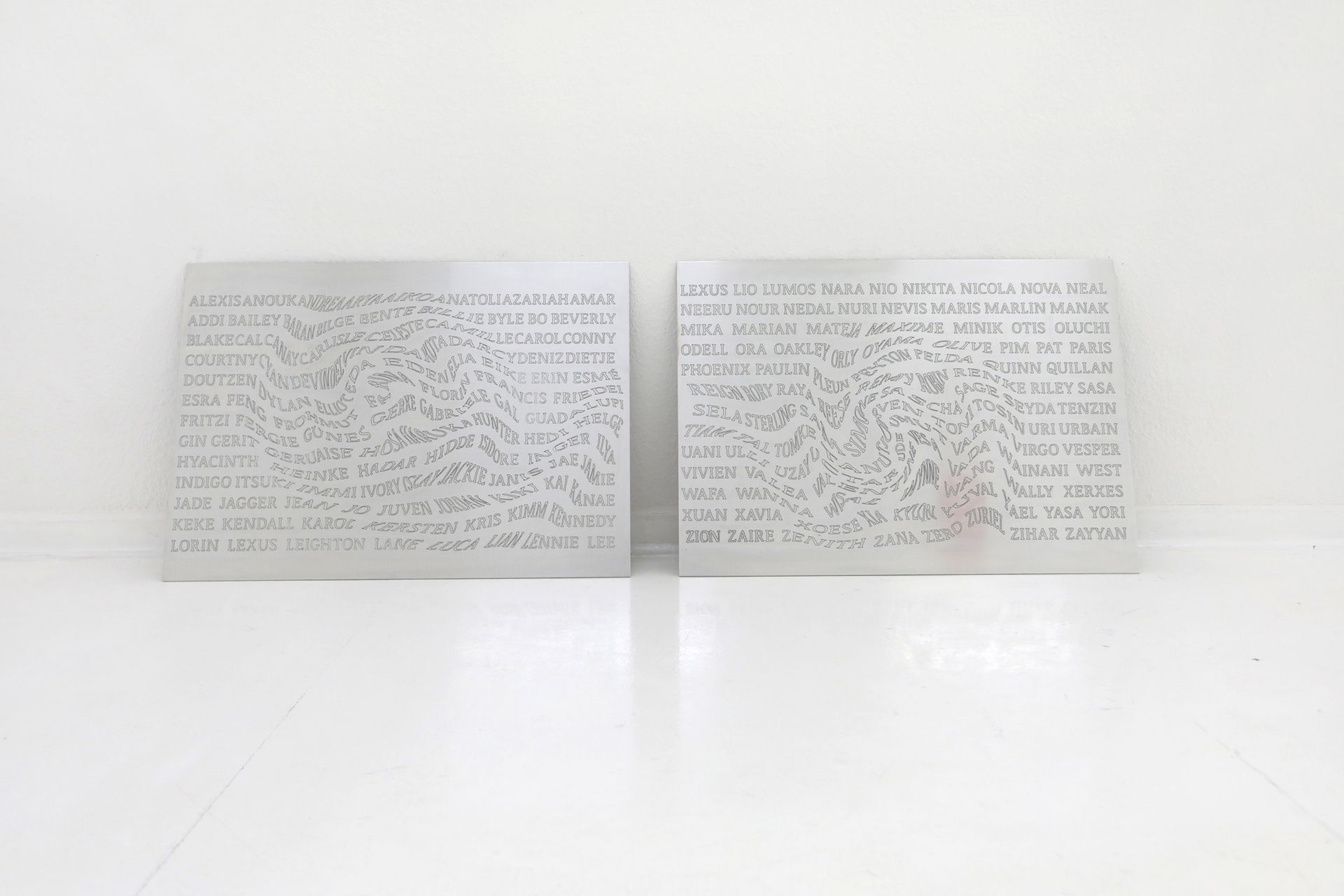 Lena Marie  Emrich, "Weather Neutralisation", 2020, Aluminum, 2-part, 70 x 50 x 0,3 cm