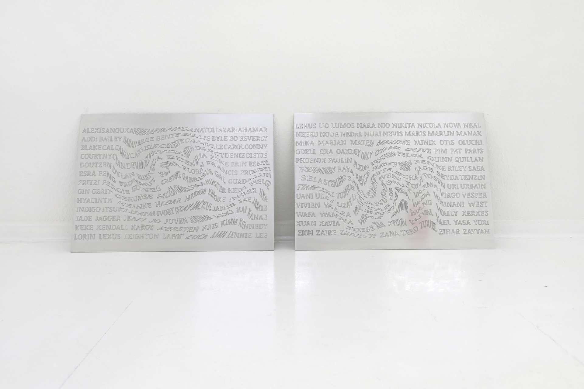 Lena Marie Emrich, "Weather Neutralisation", 2020, Aluminum, 2-part, 70 x 50 x 0,3 cm