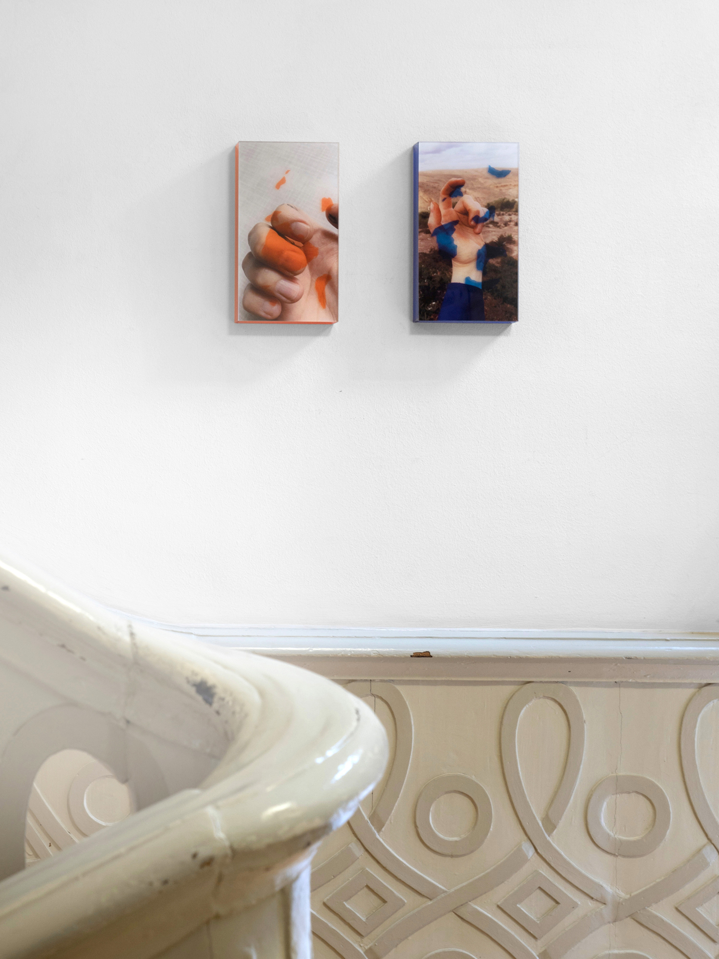 Lena M. Emrich/Zuza Golińska, "Working Nails", 2020, Photo mounted on plexiglass, Effect foil Set of 2, 17 x 30,3 x 3,5 cm each