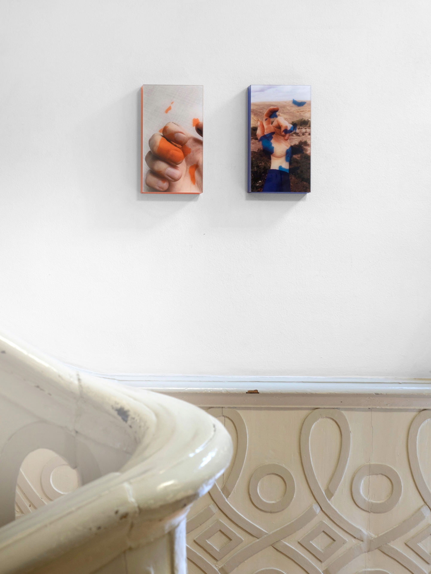 Lena M. Emrich/Zuza Golińska, "Working Nails", 2020, Photo mounted on plexiglass, Effect foil Set of 2, 17 x 30,3 x 3,5 cm each