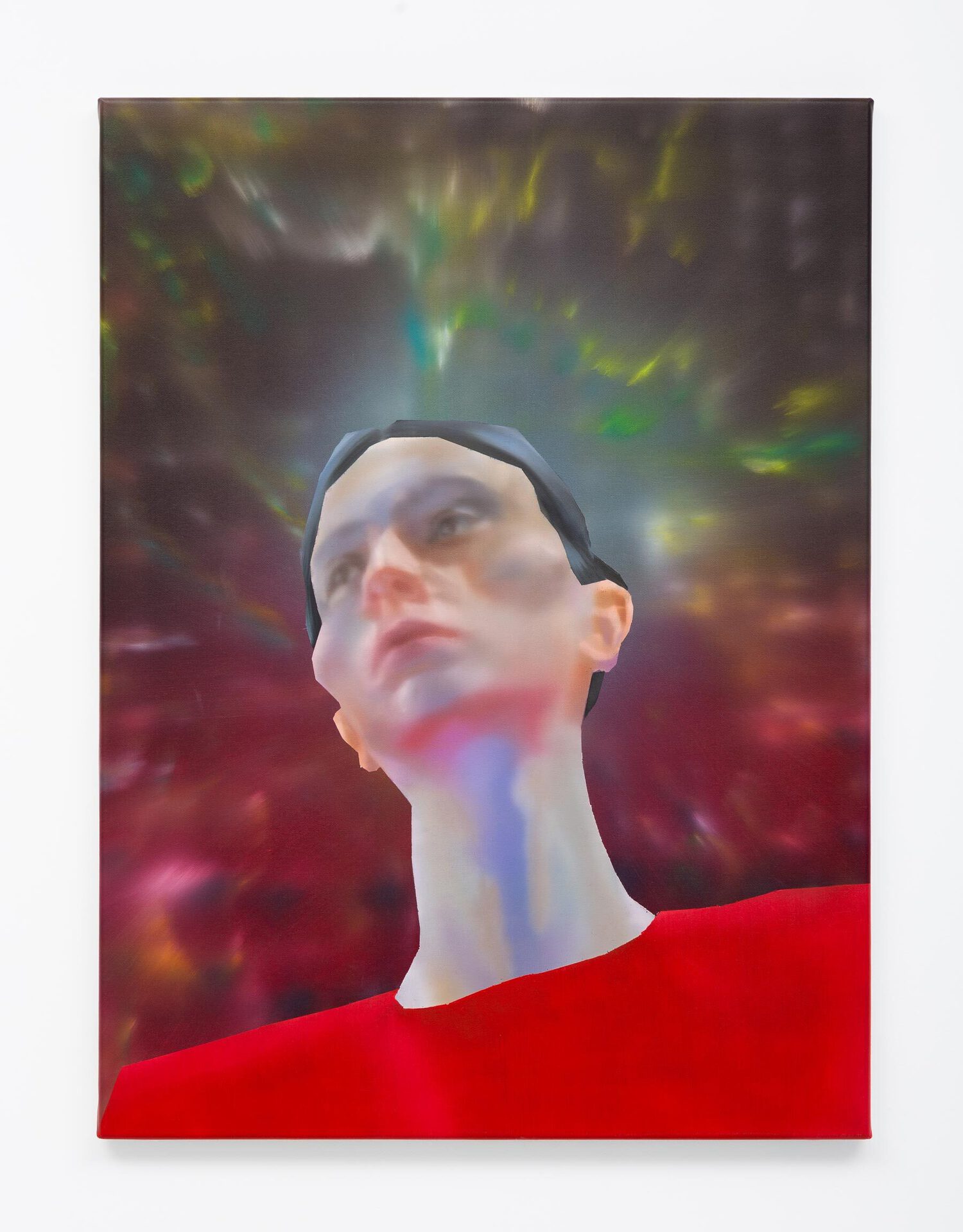 Rute Merk, BALENCIAGA, SS20, Look 7 II, 2020. Oil on canvas, 31 1/2 × 23 1/4 inches / 80 × 59 cm