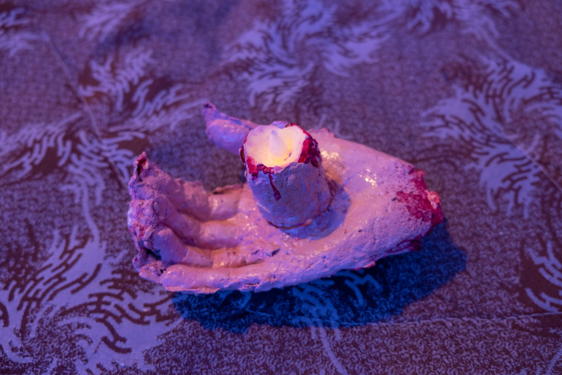Rafał Żarski,Spider feast 2020, indoor view, left wall,installation detail, mix media