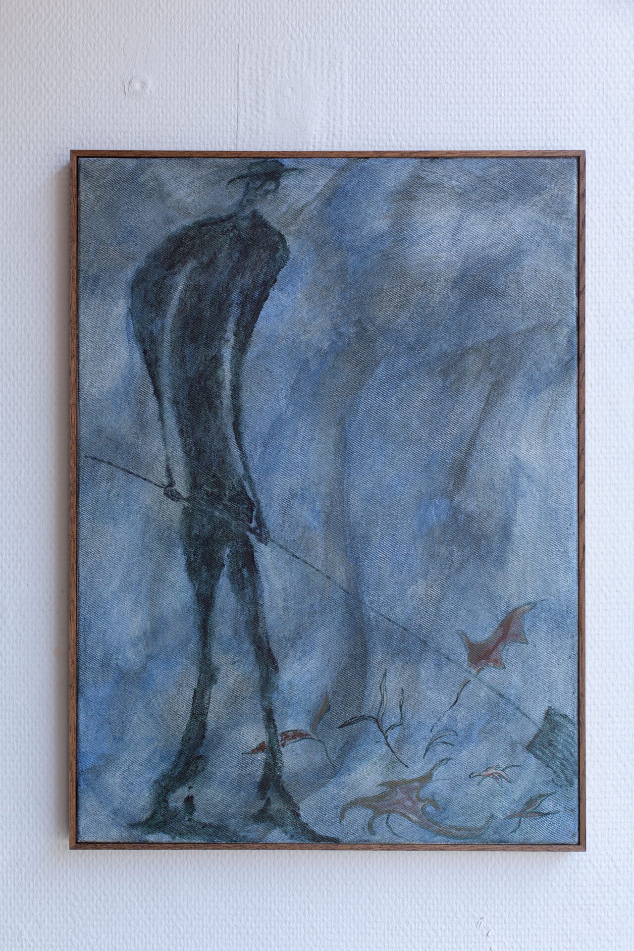 “The Janitor” 2020 55 x 40 cm Oil and gouache on canvas, artist frame