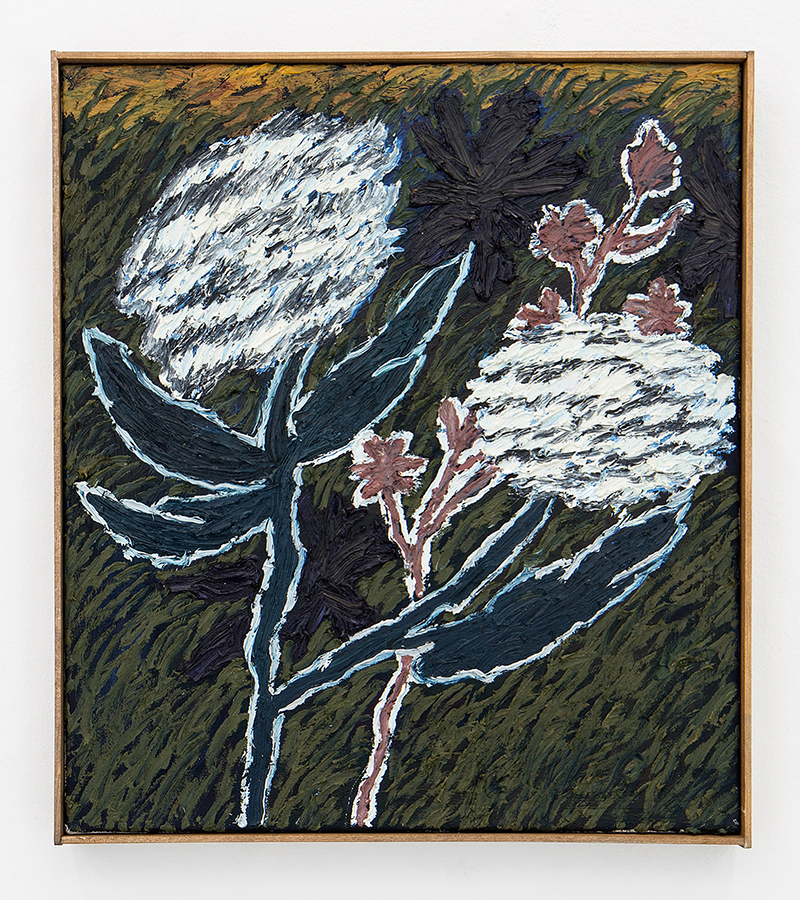 Stevie Dix, Winterslag Terril, 2020 (Oil, beeswax and charcoal on canvas, artist’s frame, 45 x 40 cm / 18 x 16 in).