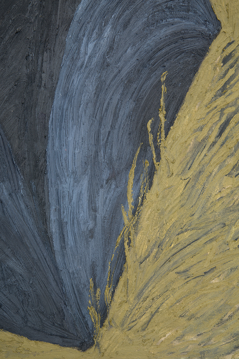 Stevie Dix, La Résistance 1 (detail), 2020 (Oil, beeswax and charcoal on canvas, artist’s frame, 135 x 145 cm / 54 x 58 in).