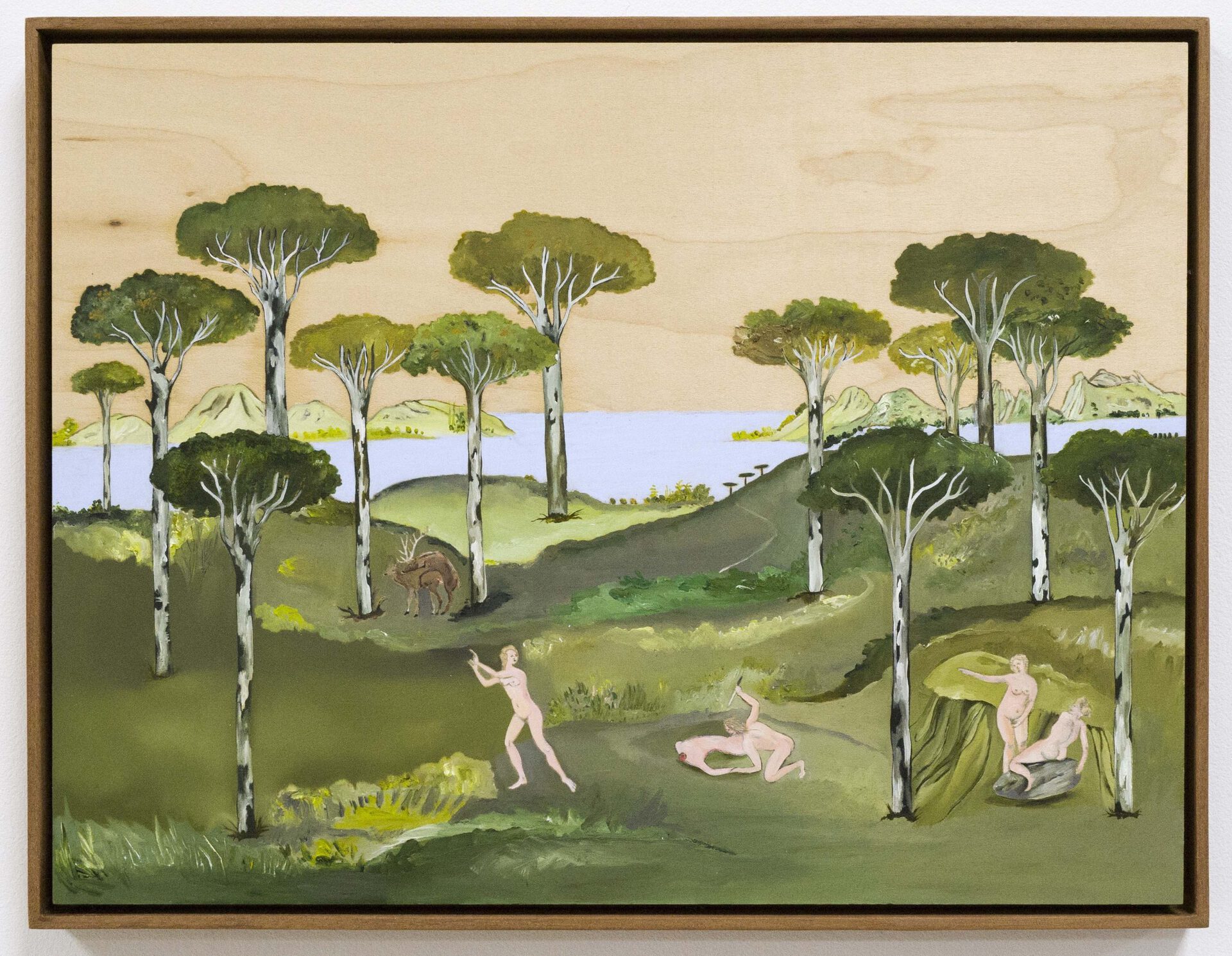 Sanam Khatibi, “The Odour of Ravens”, 2019, oil, pastel and pencil on panel, courtesy private collection, Brussels
