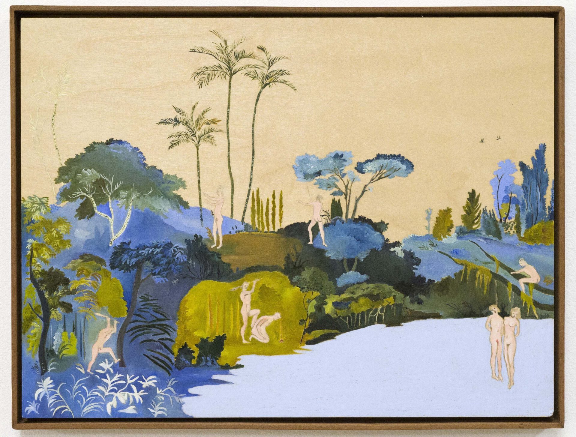 Sanam Khatibi, “A Few More Crimes”, 2018, oil, pastel and pencil on panel, cCourtesy private collection of Rodolphe and Vanessa Janssen, Brussels