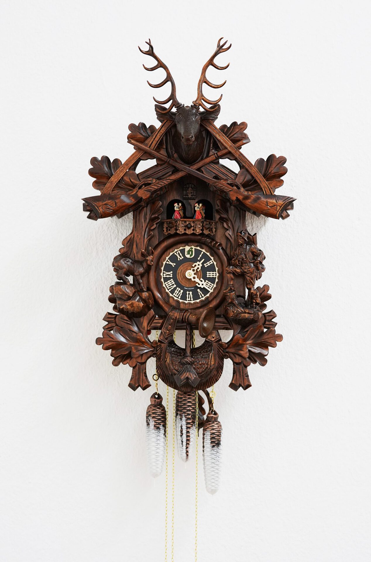Eliza Ballesteros, CUCKOO CLOCK, 2020, carved and varnished wood, latex, 75 x 38 x 25 cm