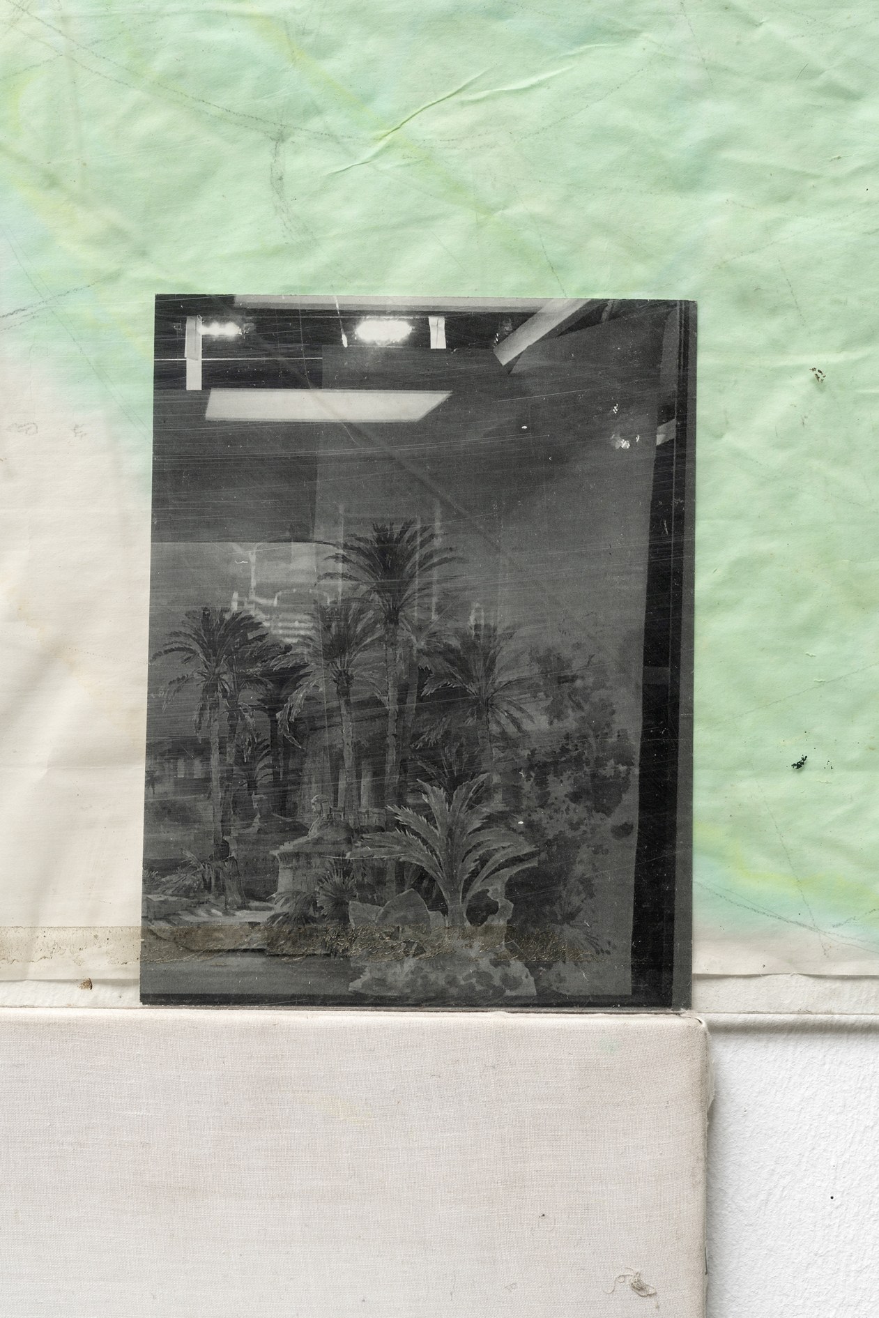 Ian Kiaer, Endnote ping, (J-L Cheret), 2020, endnote (ping), 2020, Installation View, Heidelberger Kunstverein, 2020 © Heidelberger Kunstverein / Wolfgang Günzel