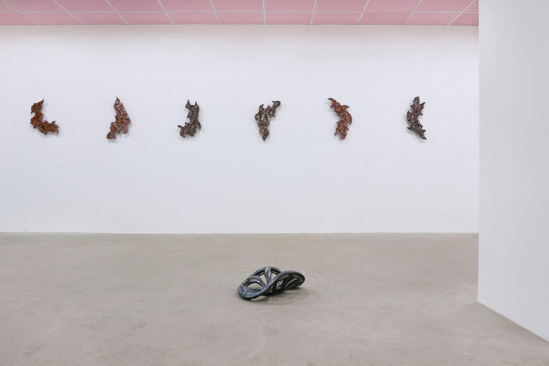 Monika Grabuschnigg, liquified desires, I speed so far, Galerie Stephanie Kelly, 2020, close up Crash (Simulation #5), 2019 & New Fire. Hardware for the Real, 2019