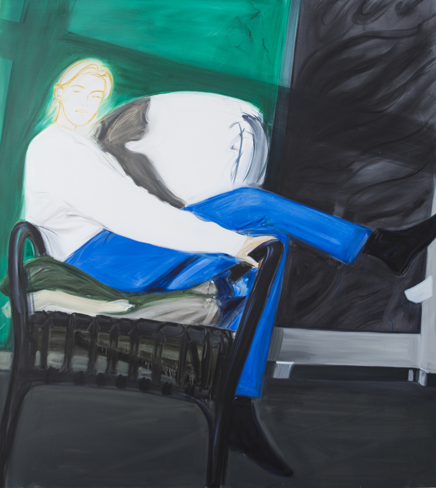 Daria Gitmanovich, Dasha at the studio, 2020, Oil on canvas, 190 x 170 cm