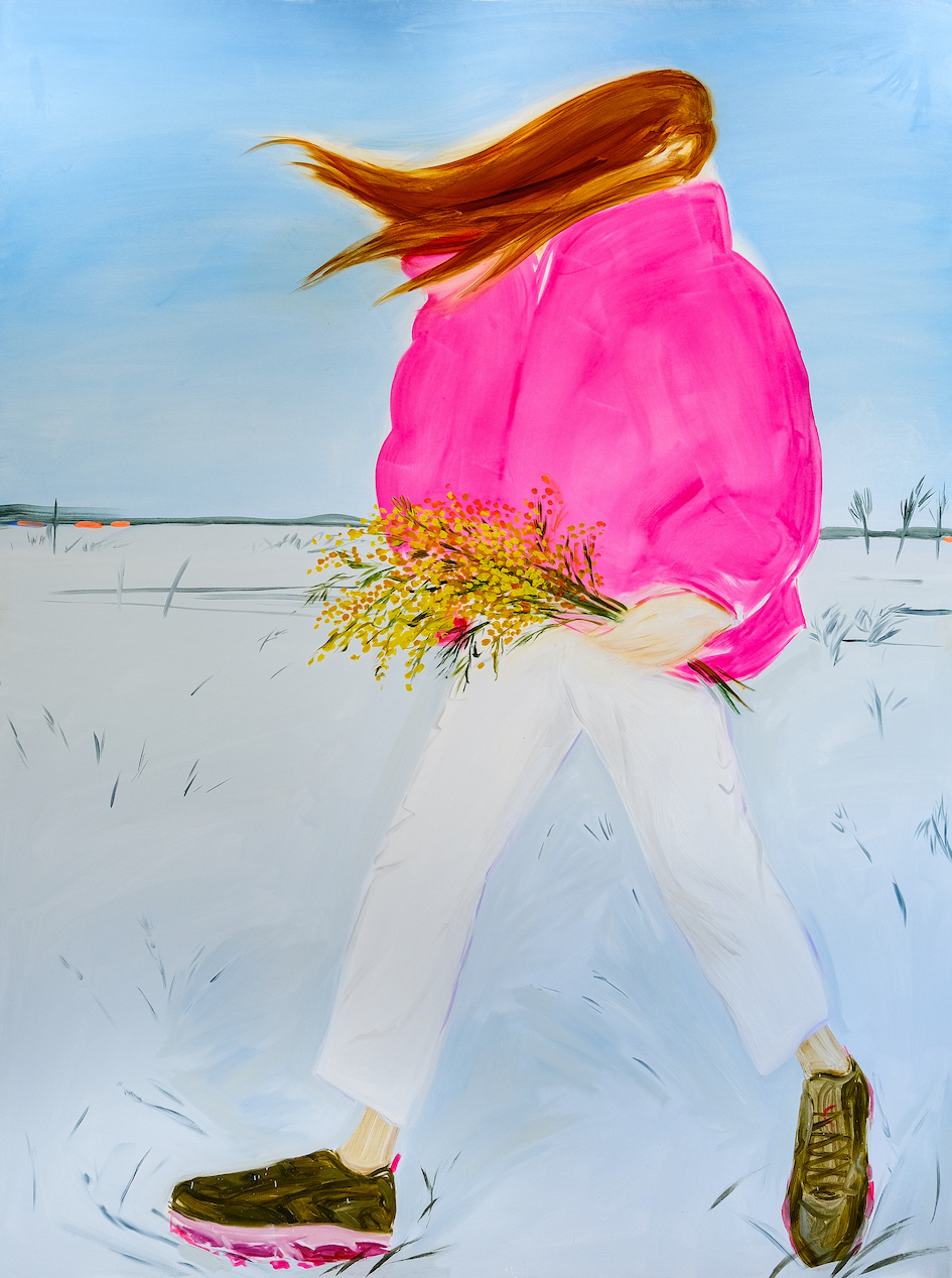 Daria Gitmanovich, Snow in March, 2020, Oil and pigment on canvas, 200 x 150 cm