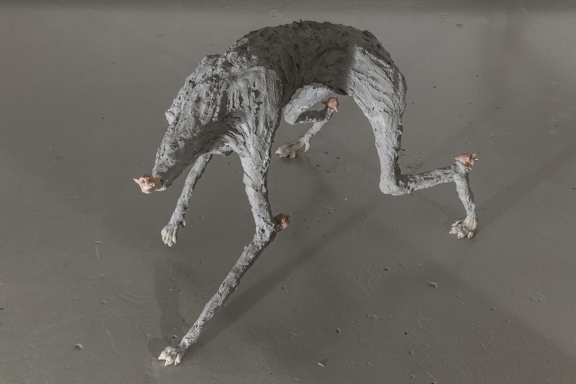 Paco Chanivet, Perro habitado, 2020, Cement, epoxy putty, polymer clay and steel balls