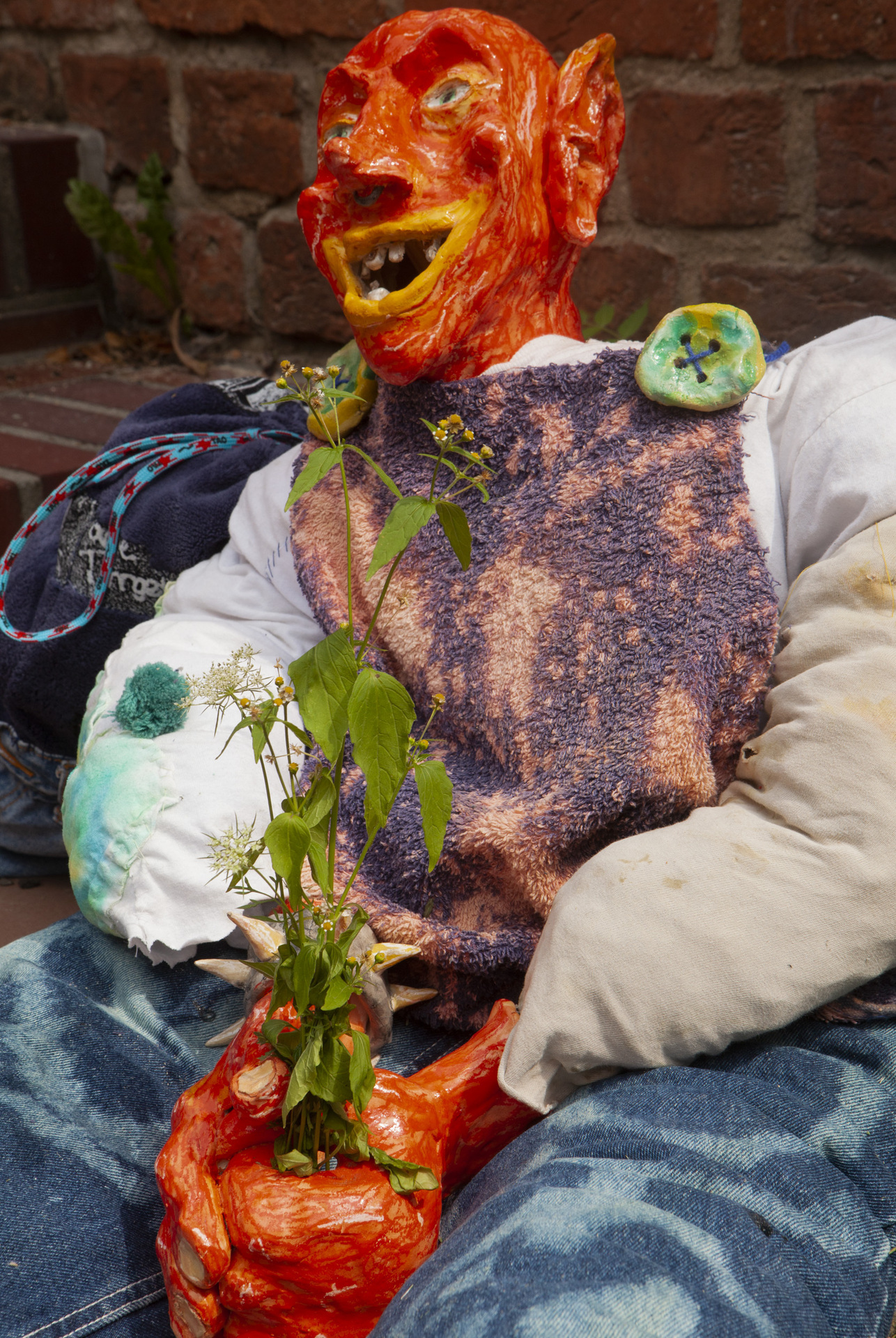Jake Kent, To be titled (Goblin with Flowers), 2020, Dimensions variable