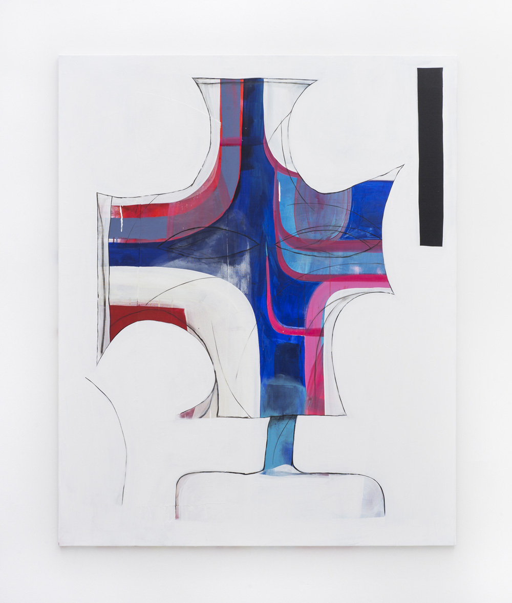 Tom Król, Kreuz, arcylic, acrylic laquer, oil, linen on canvas, 160 x 130 cm, fiebach, minninger, 2020