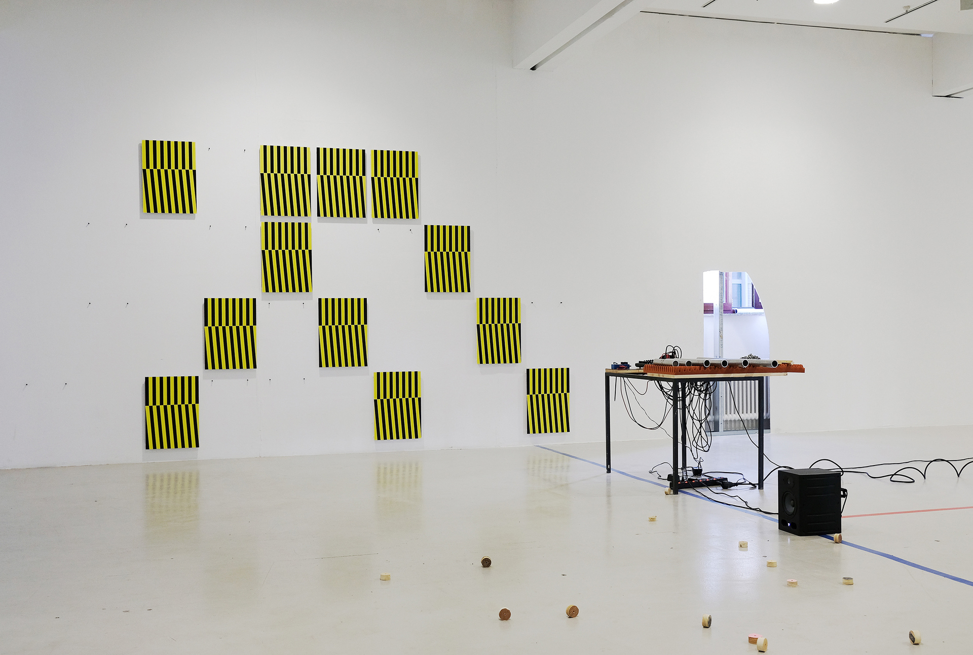 Stephan Engelke, Sven Fritz, Jonas Maas, Situation I - Halbraum, Installation View/Perfmance 28.8.20